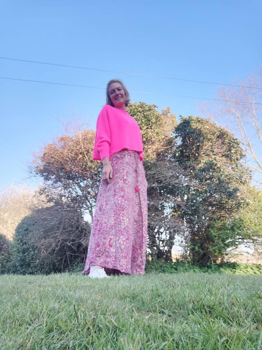 Cheryl pink maxi skirt