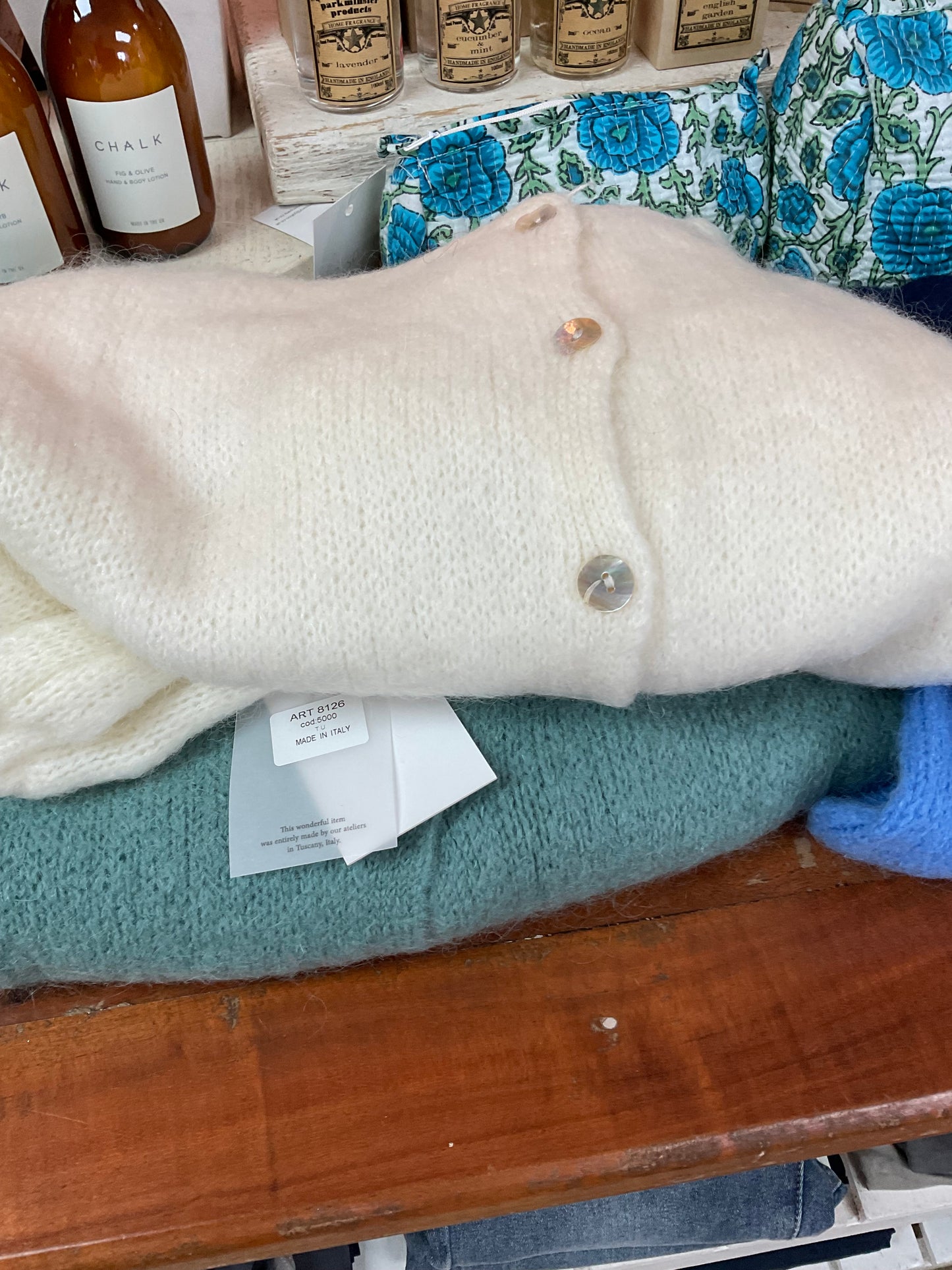 Short sleeve mohair cardigan