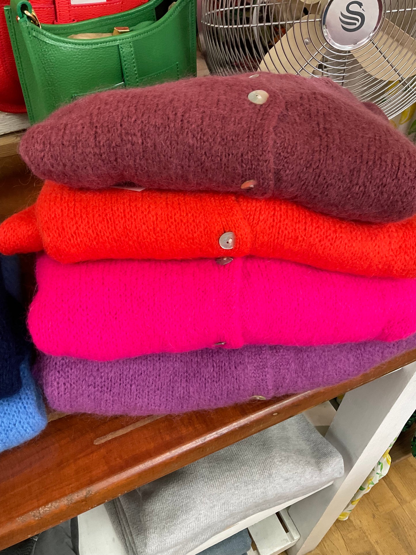 Short sleeve mohair cardigan