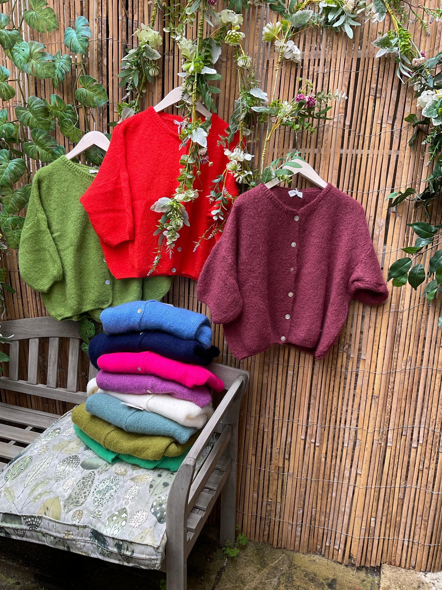 Short sleeve mohair cardigan