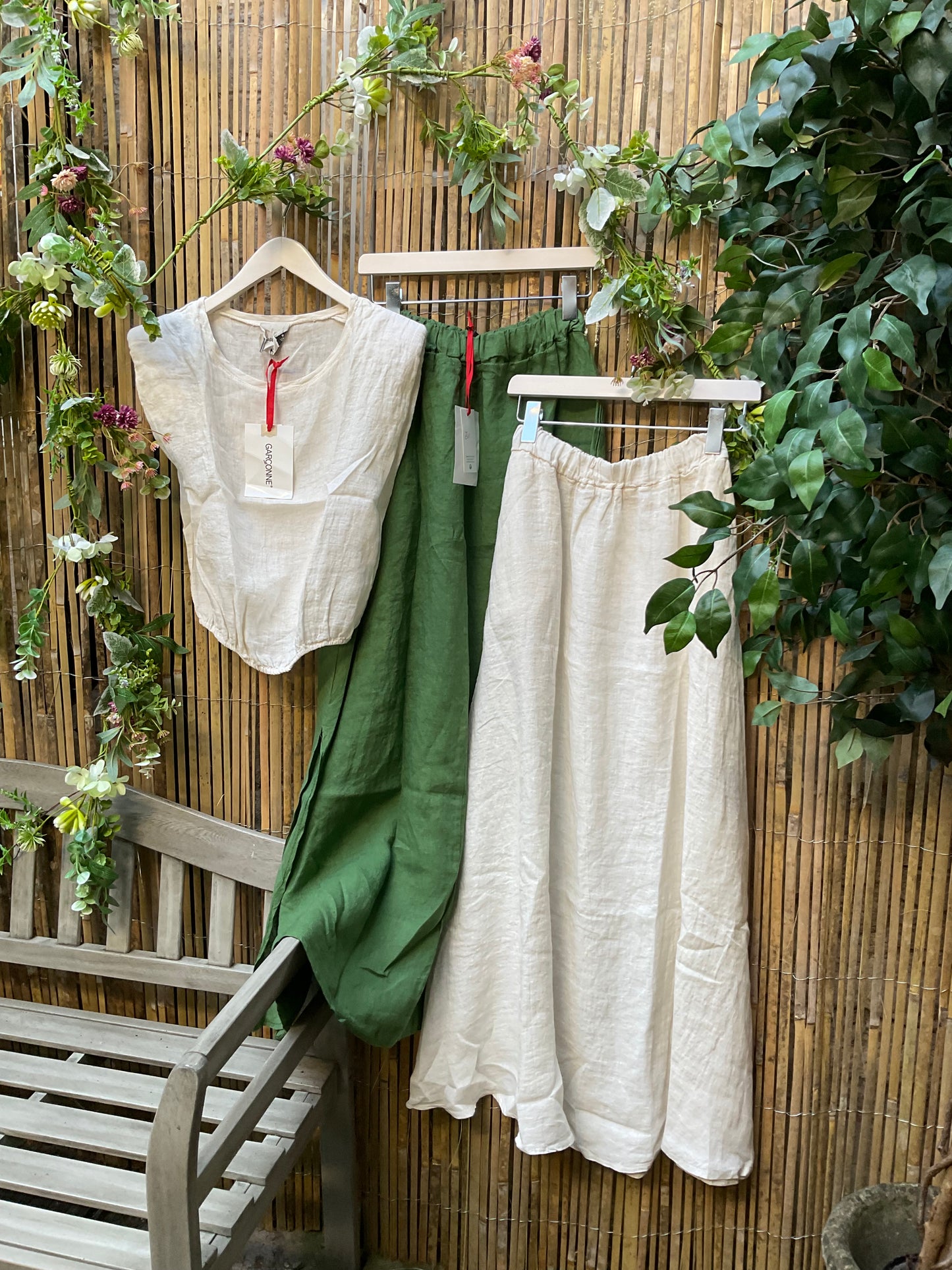 Styling Green Linen skirt