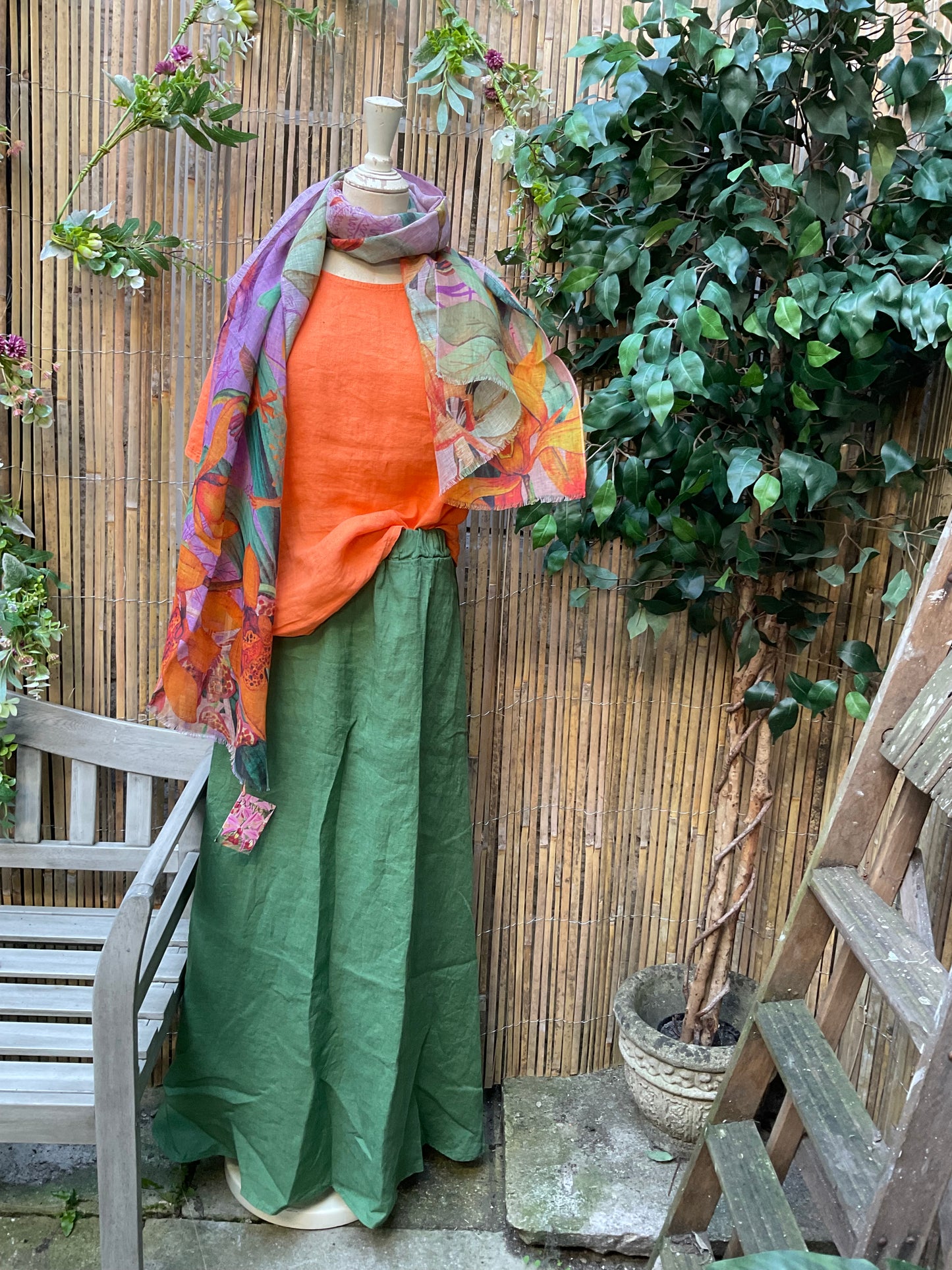 Styling Green Linen skirt