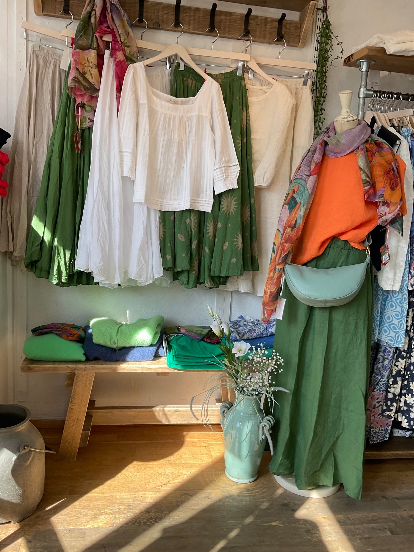 Styling Green Linen skirt