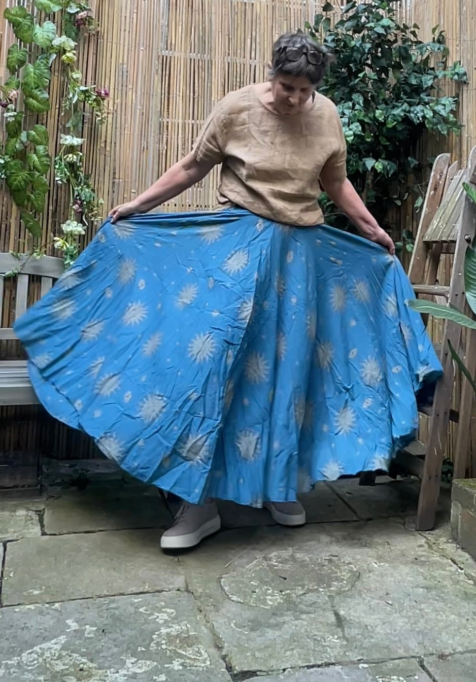 Printed full cotton skirt