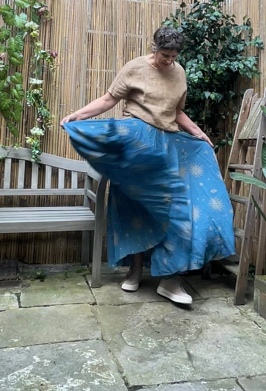 Printed full cotton skirt