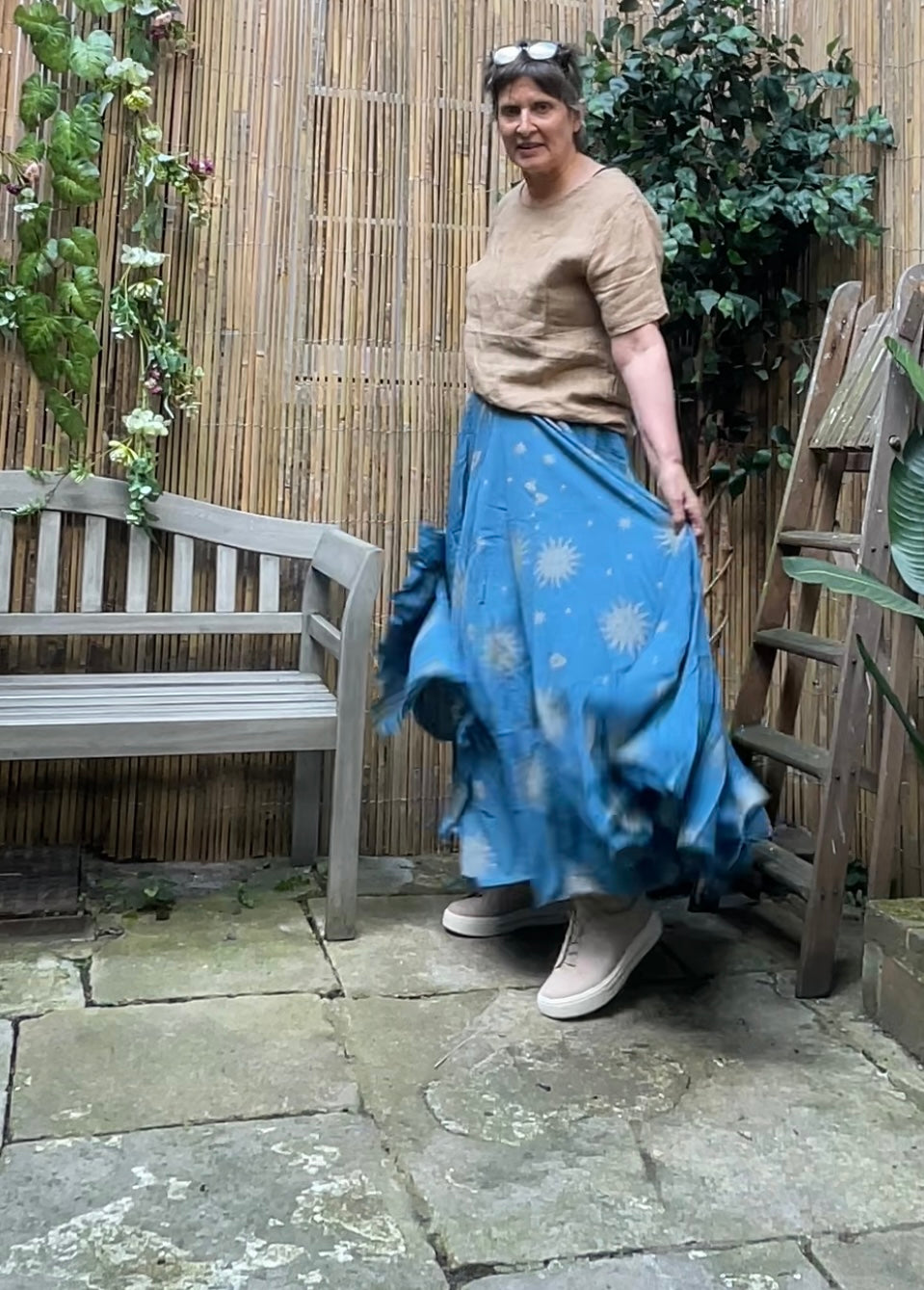 Printed full cotton skirt