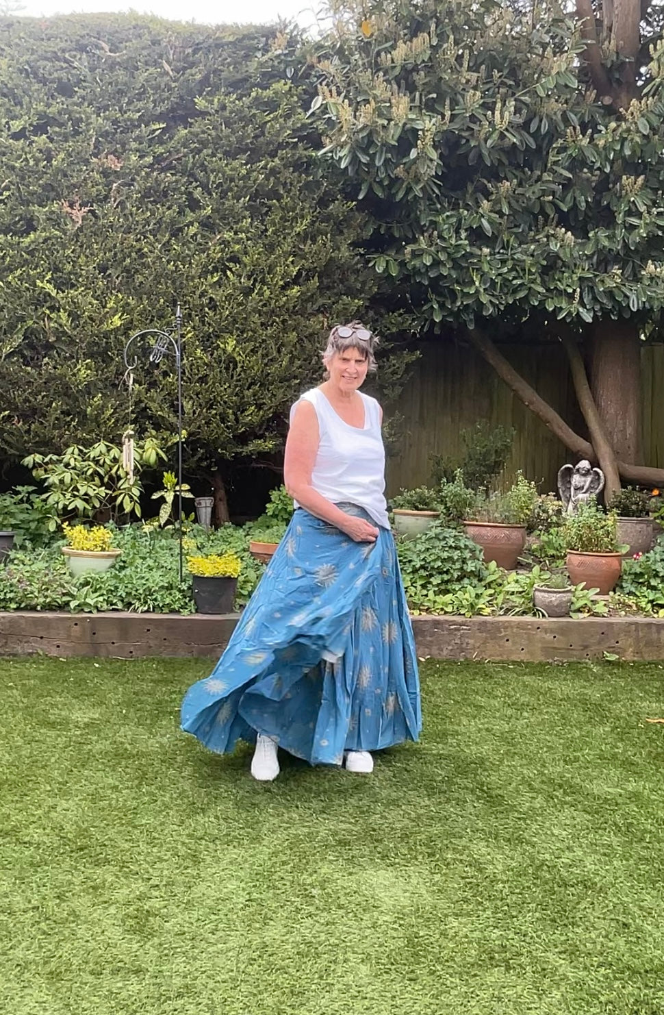 Printed full cotton skirt