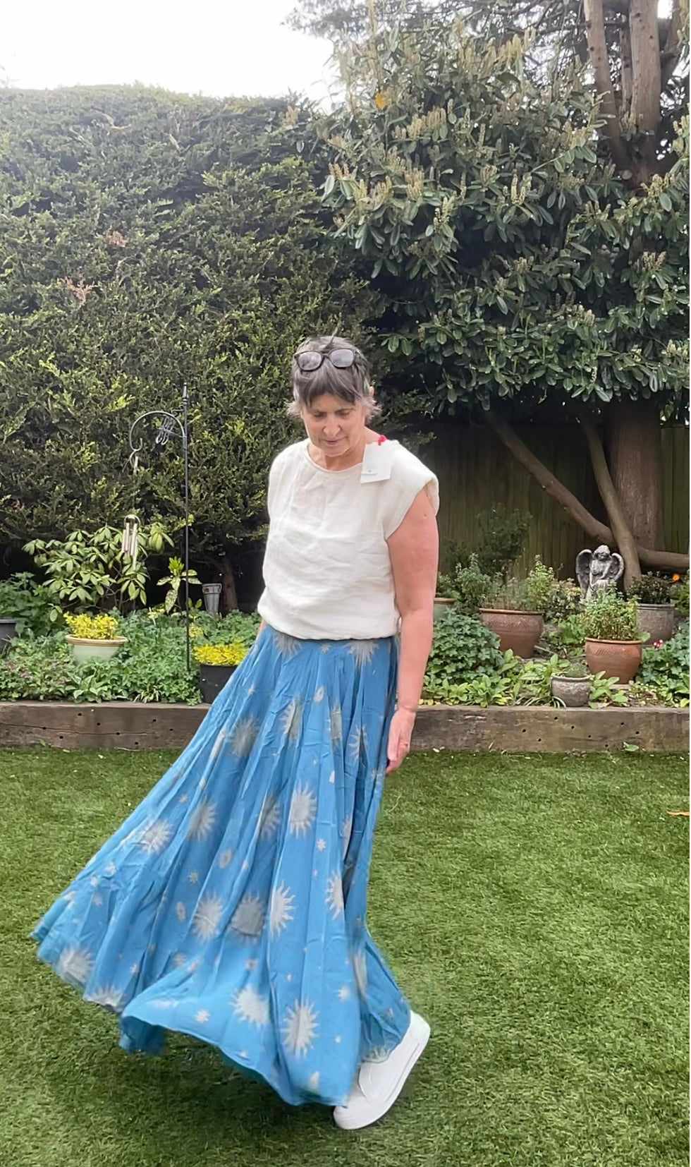 Printed full cotton skirt
