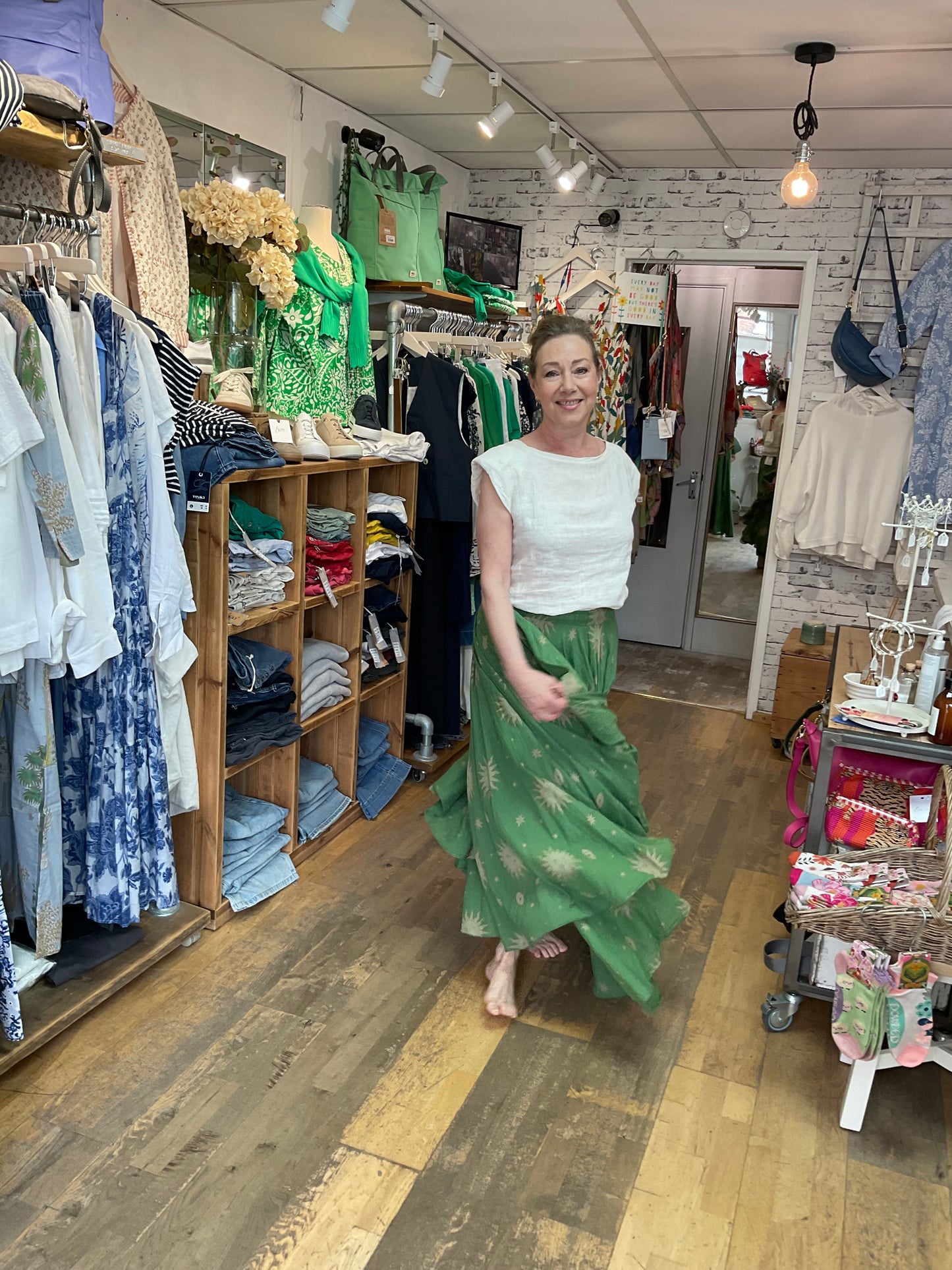 Printed full cotton skirt