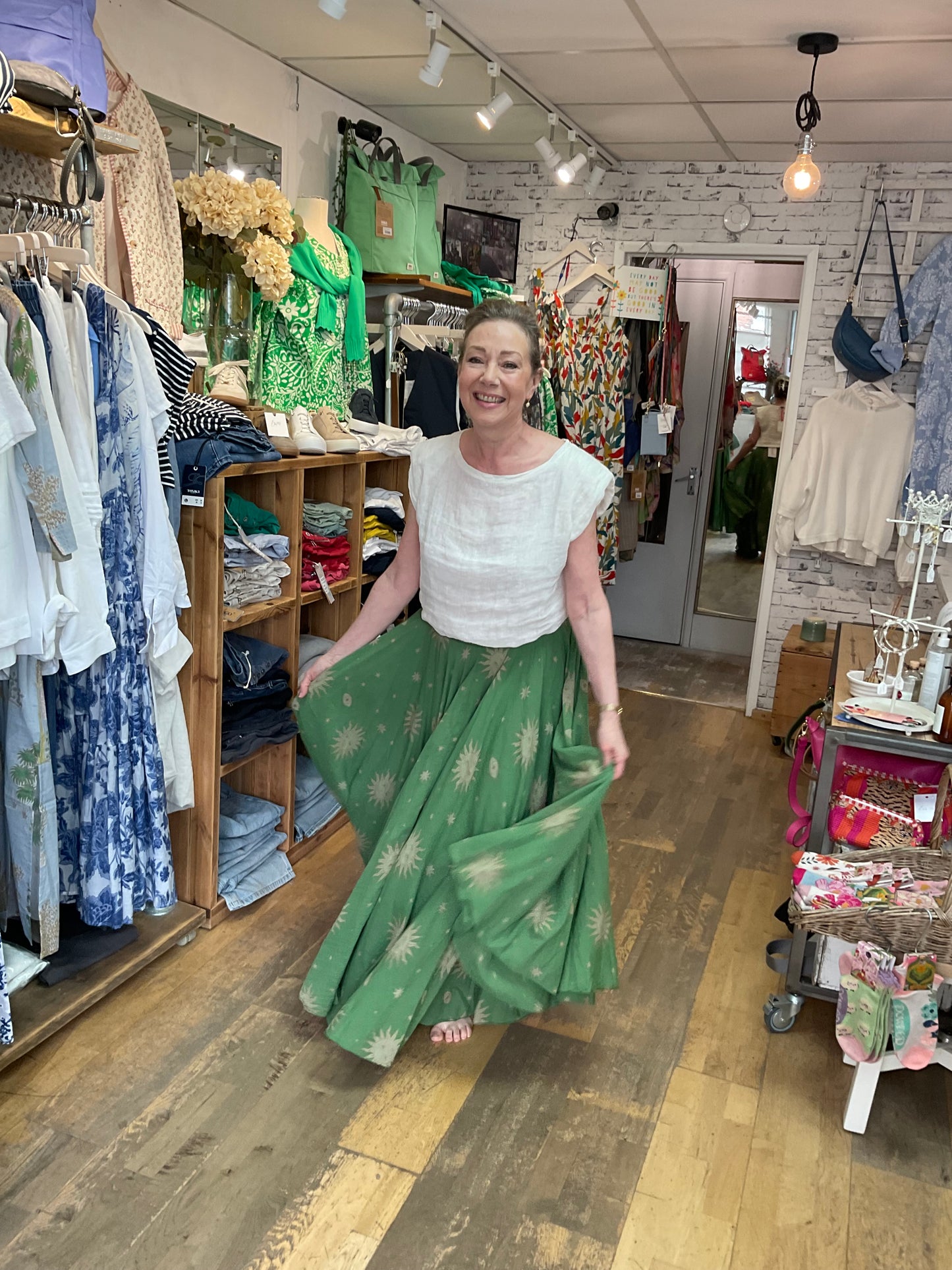 Printed full cotton skirt