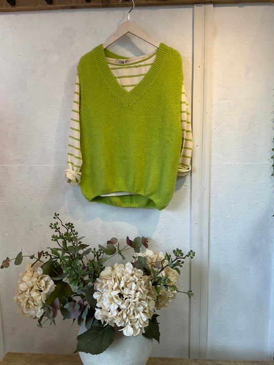 Breton striped in lime and cream