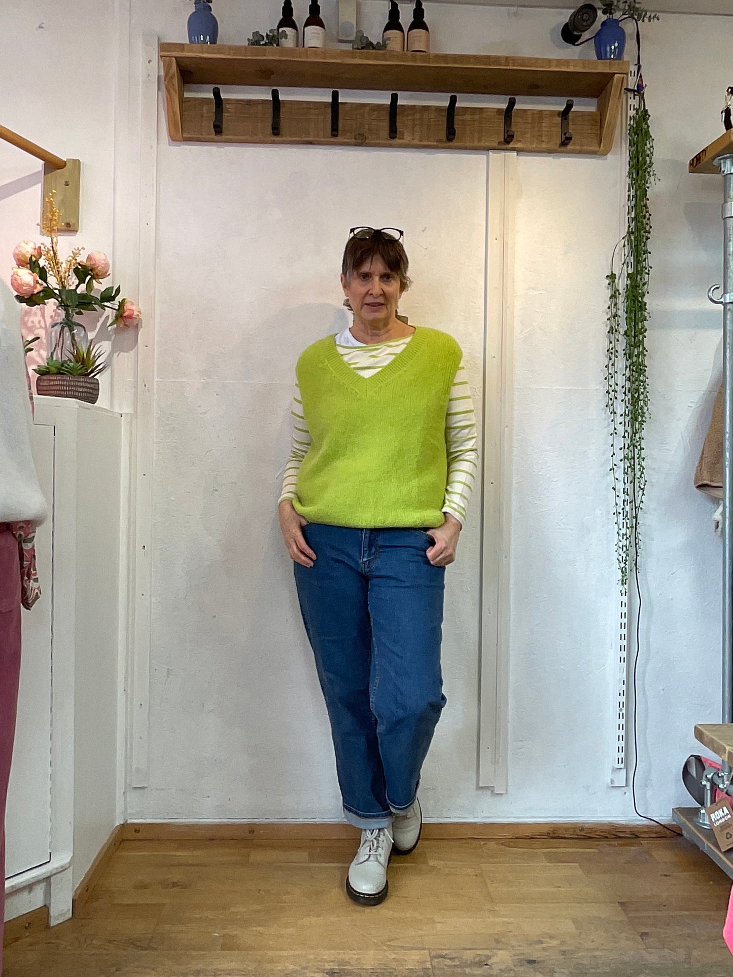 Breton striped in lime and cream