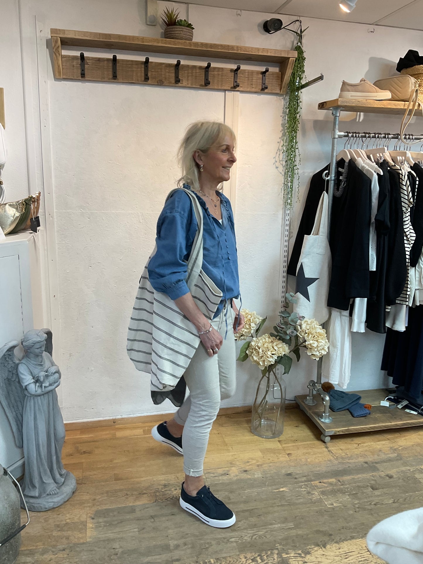 Chambray tunic blouson