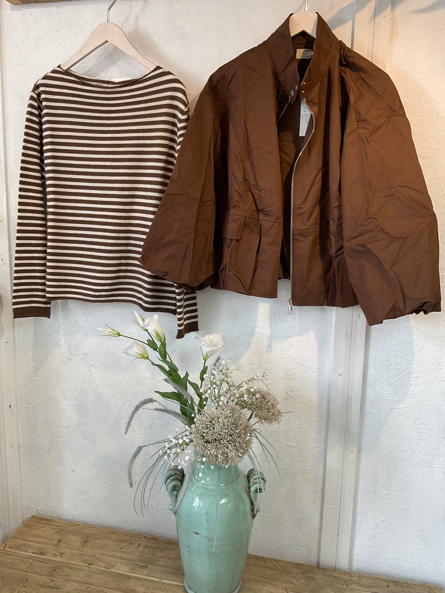 Styling our retro choc bomber jacket
