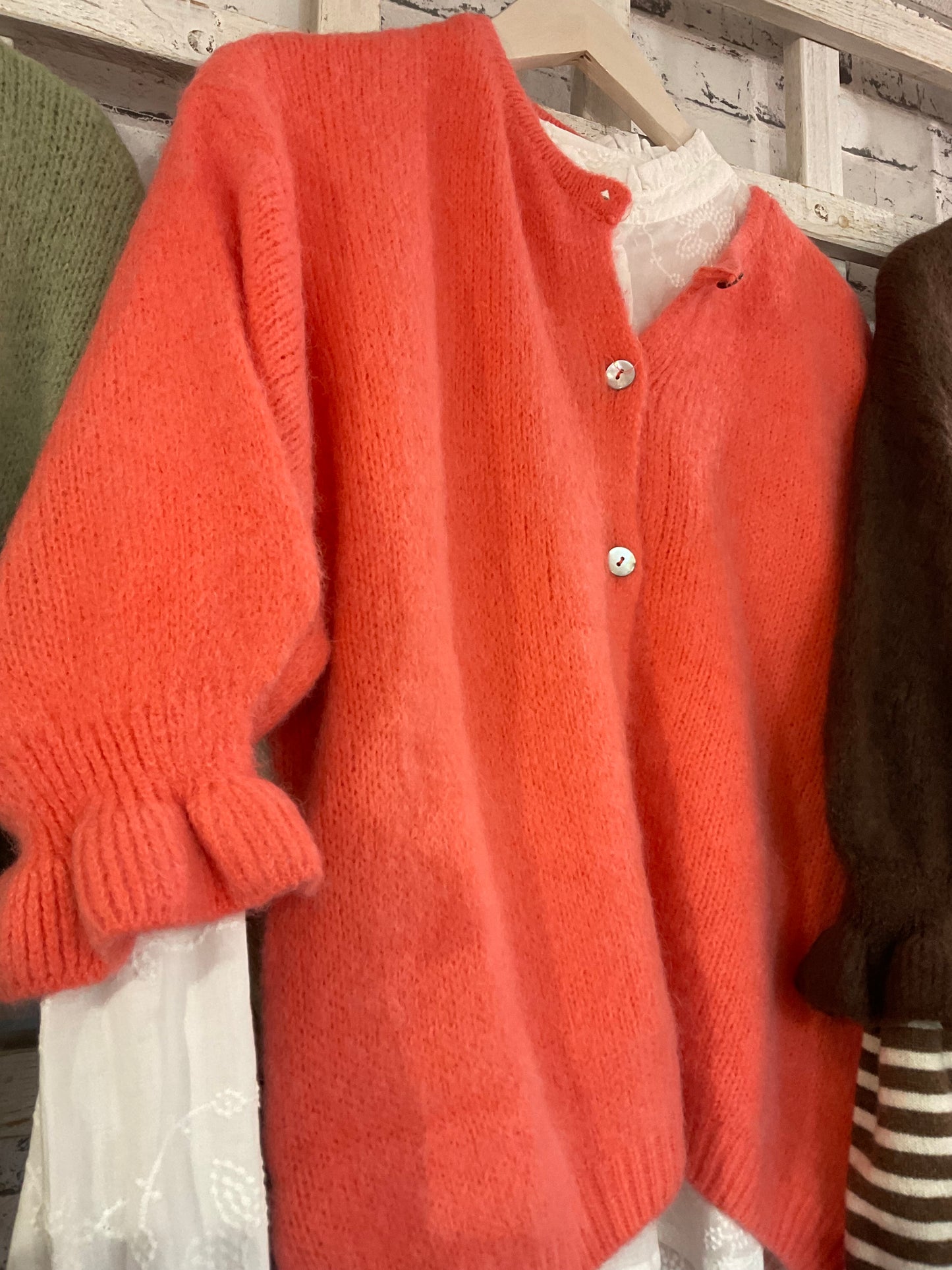 Tilly alpaca mix frill sleeve cardigan