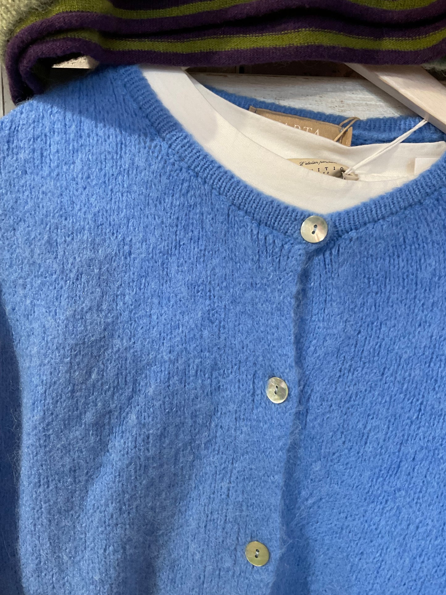 Tilly alpaca mix frill sleeve cardigan