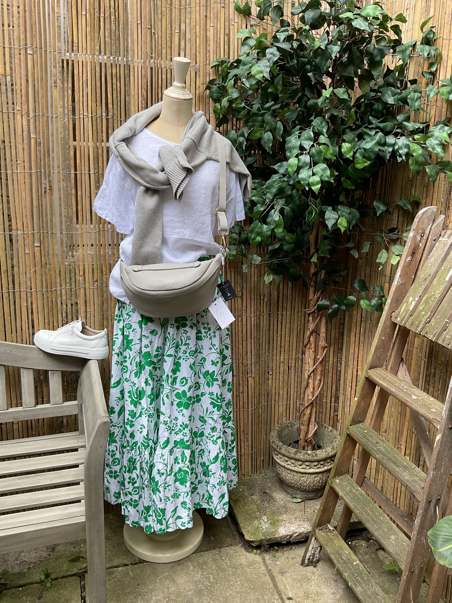 Fiona green floral skirt