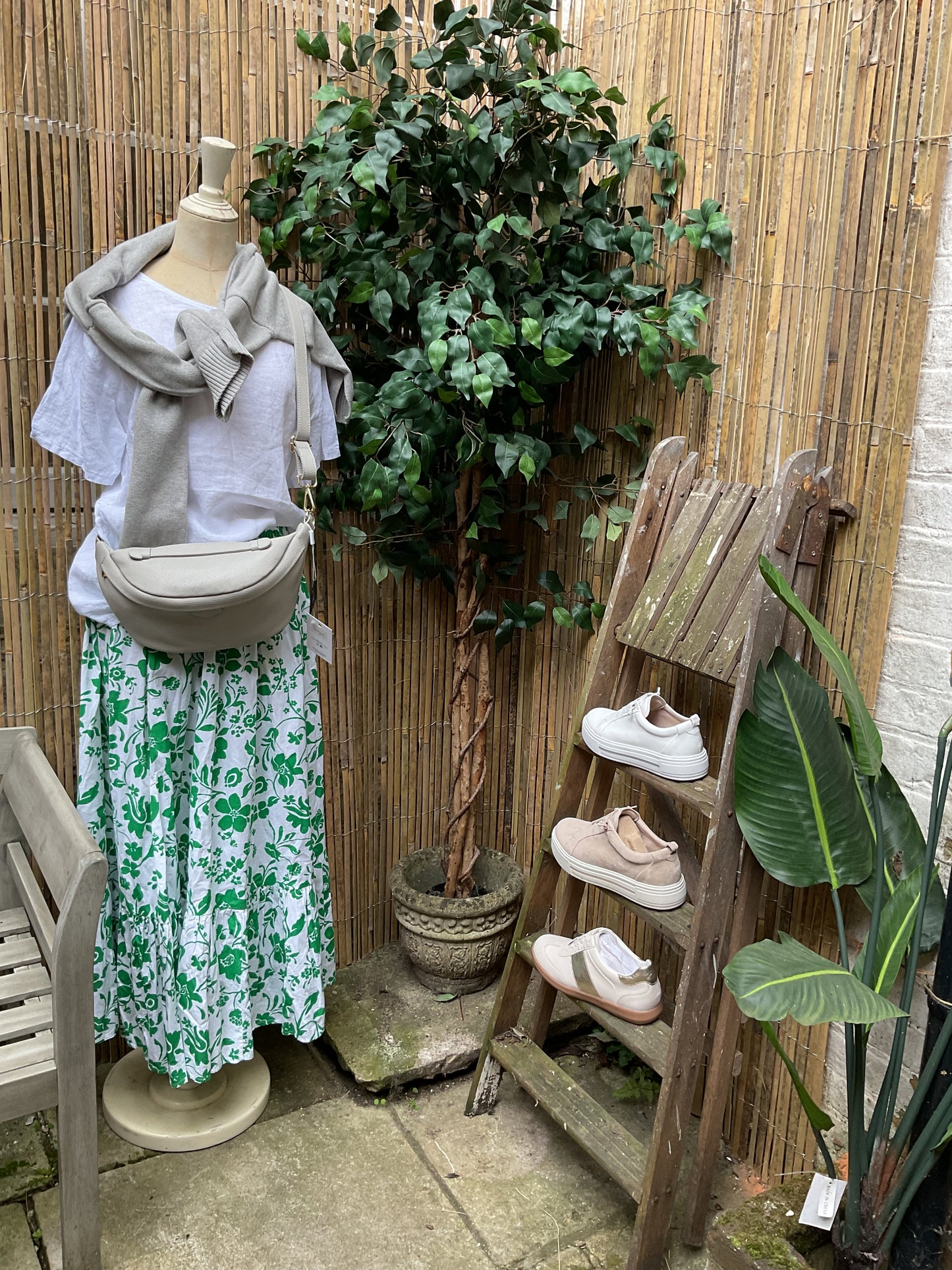 Fiona green floral skirt