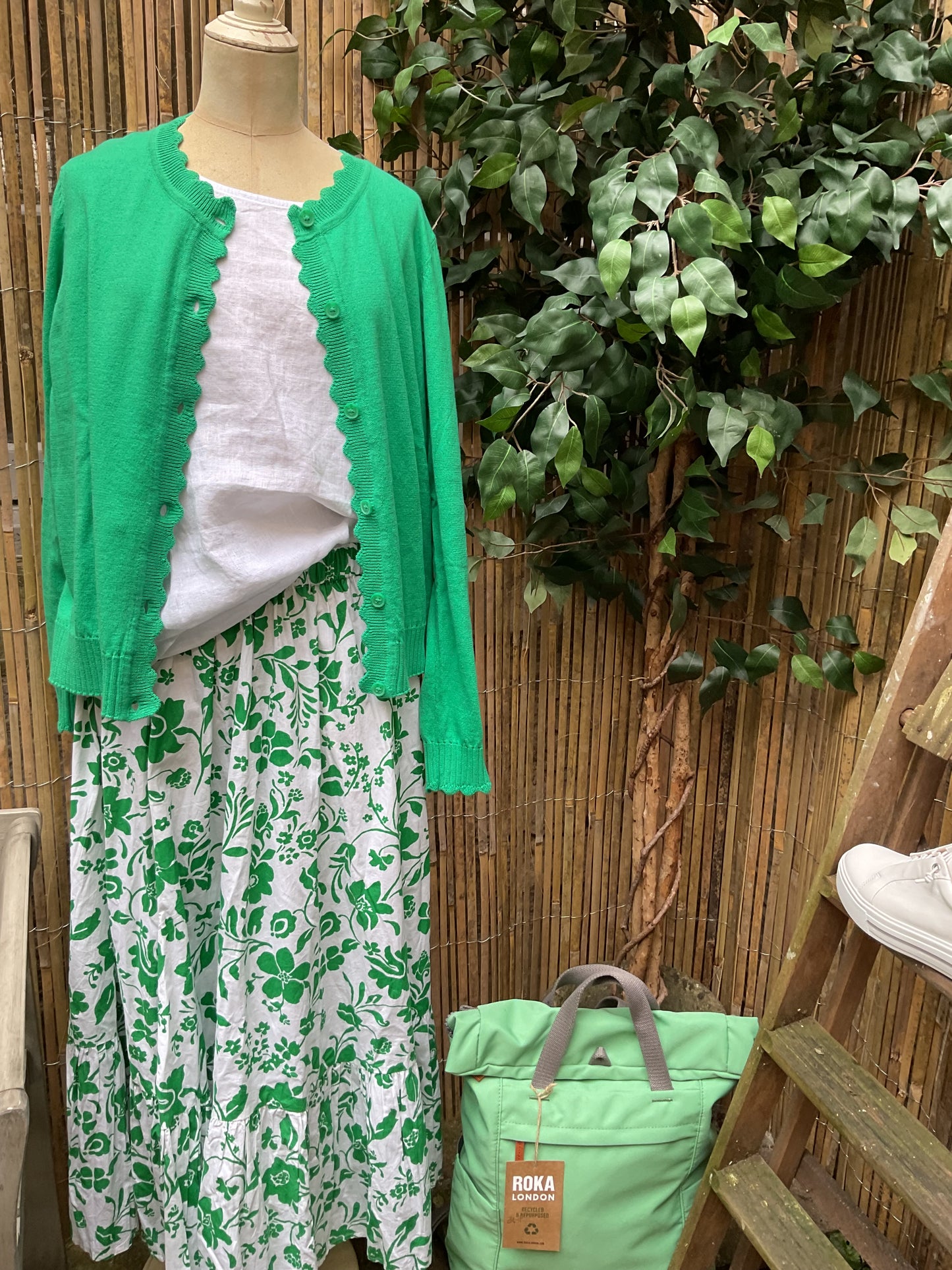 Fiona green floral skirt