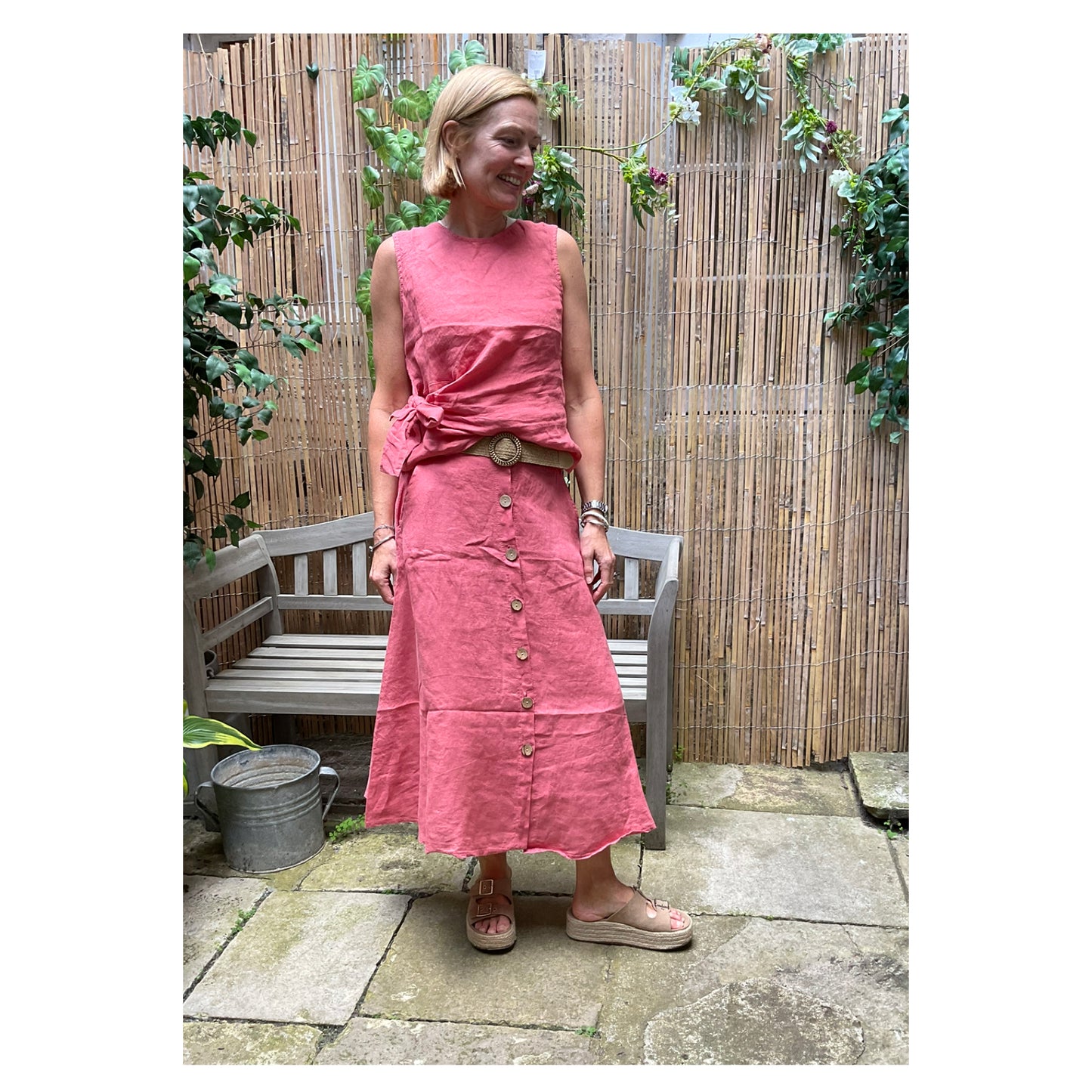 Terecotta linen skirt