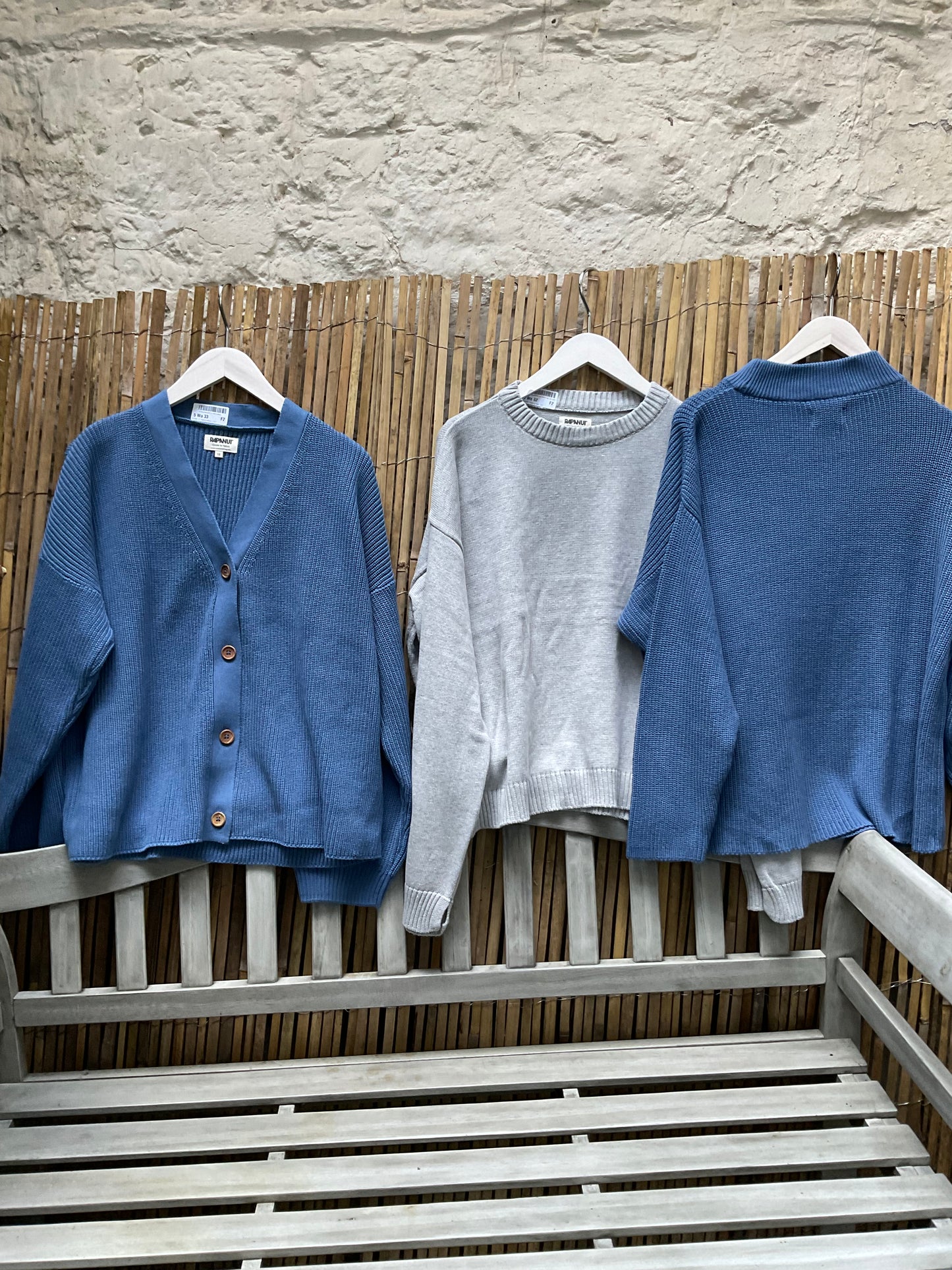 Blue funnel neck jumper