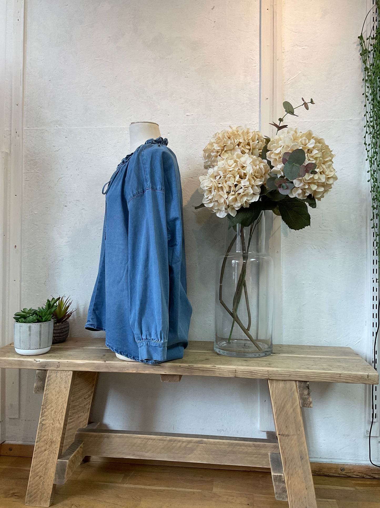 Chambray tunic blouson
