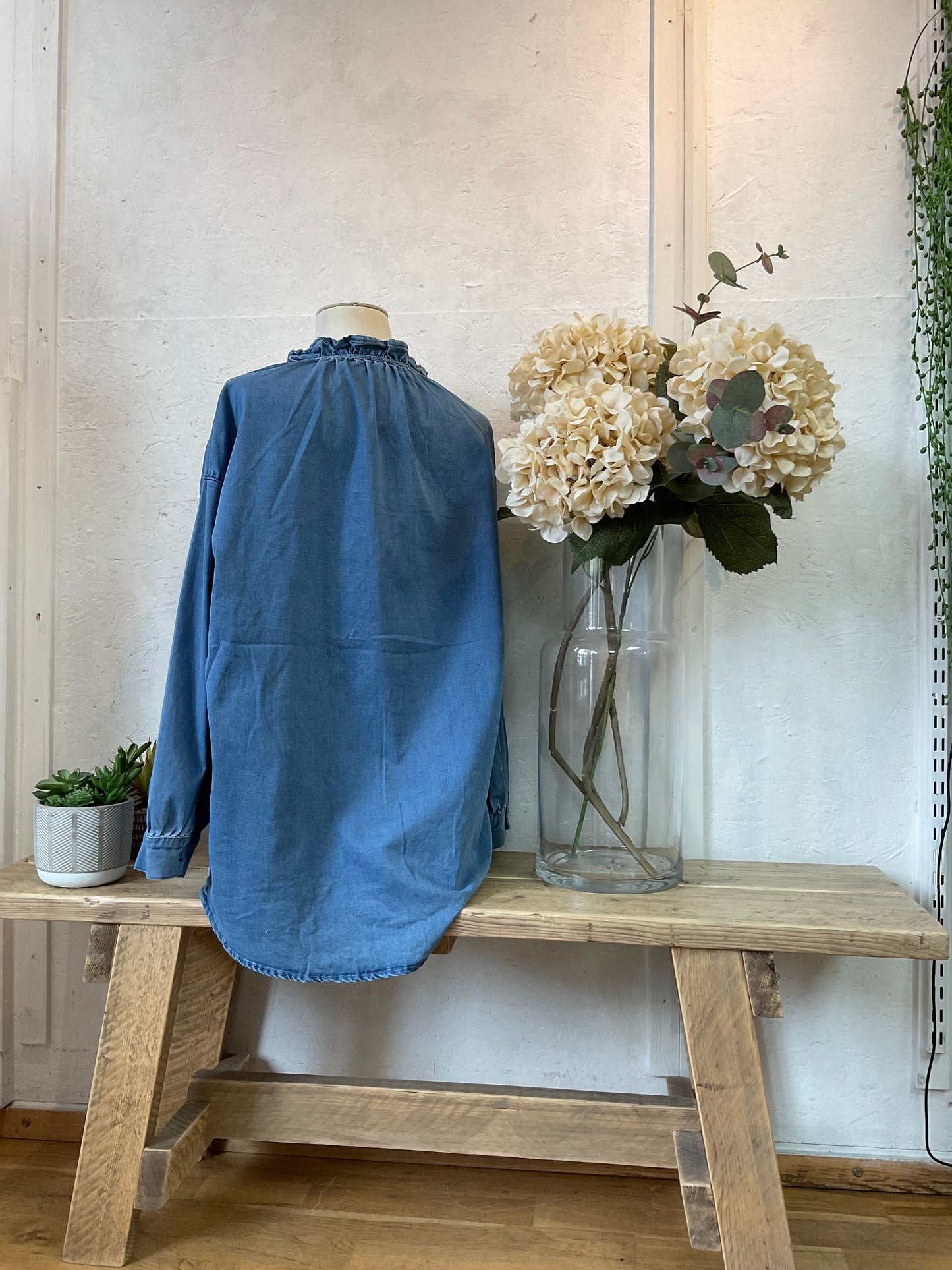 Chambray tunic blouson