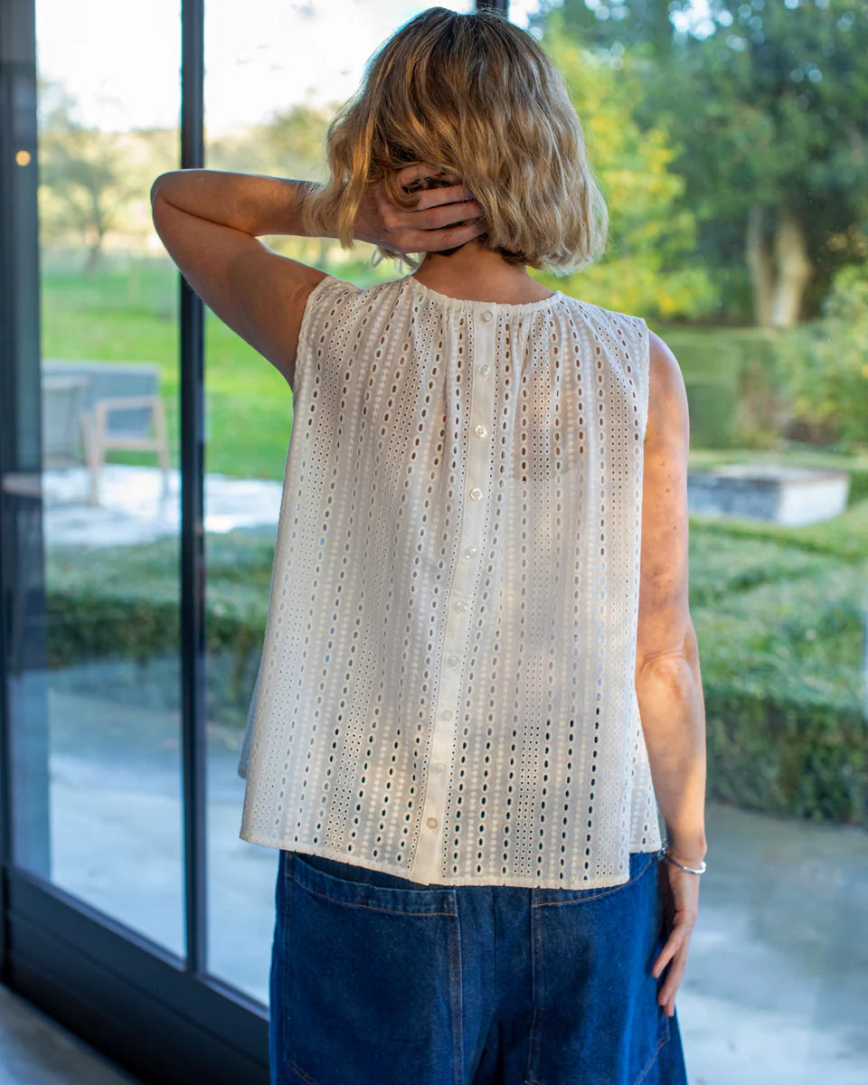 Chalk Tilly cotton blouse