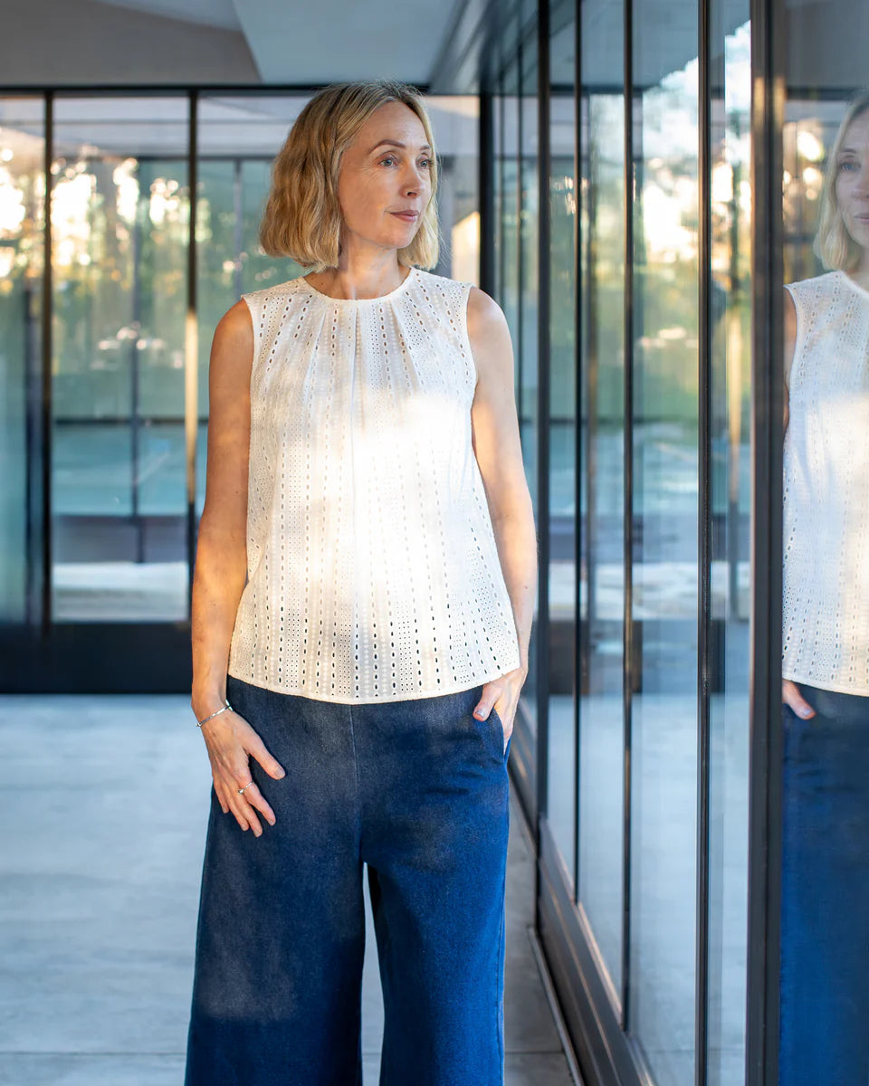 Chalk Tilly cotton blouse