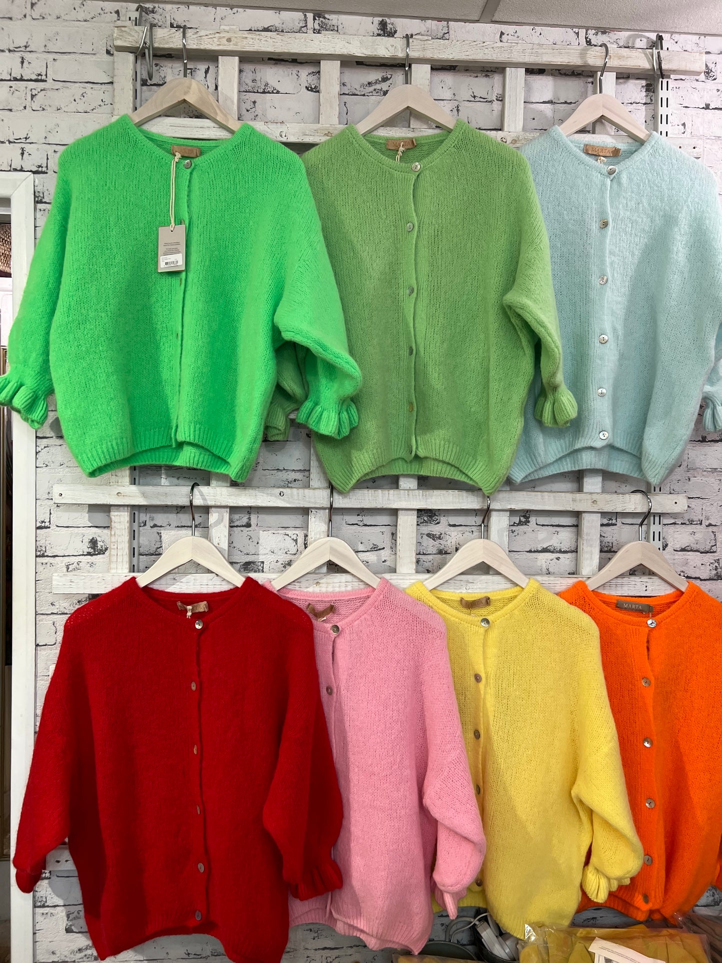 Tilly alpaca mix frill sleeve cardigan