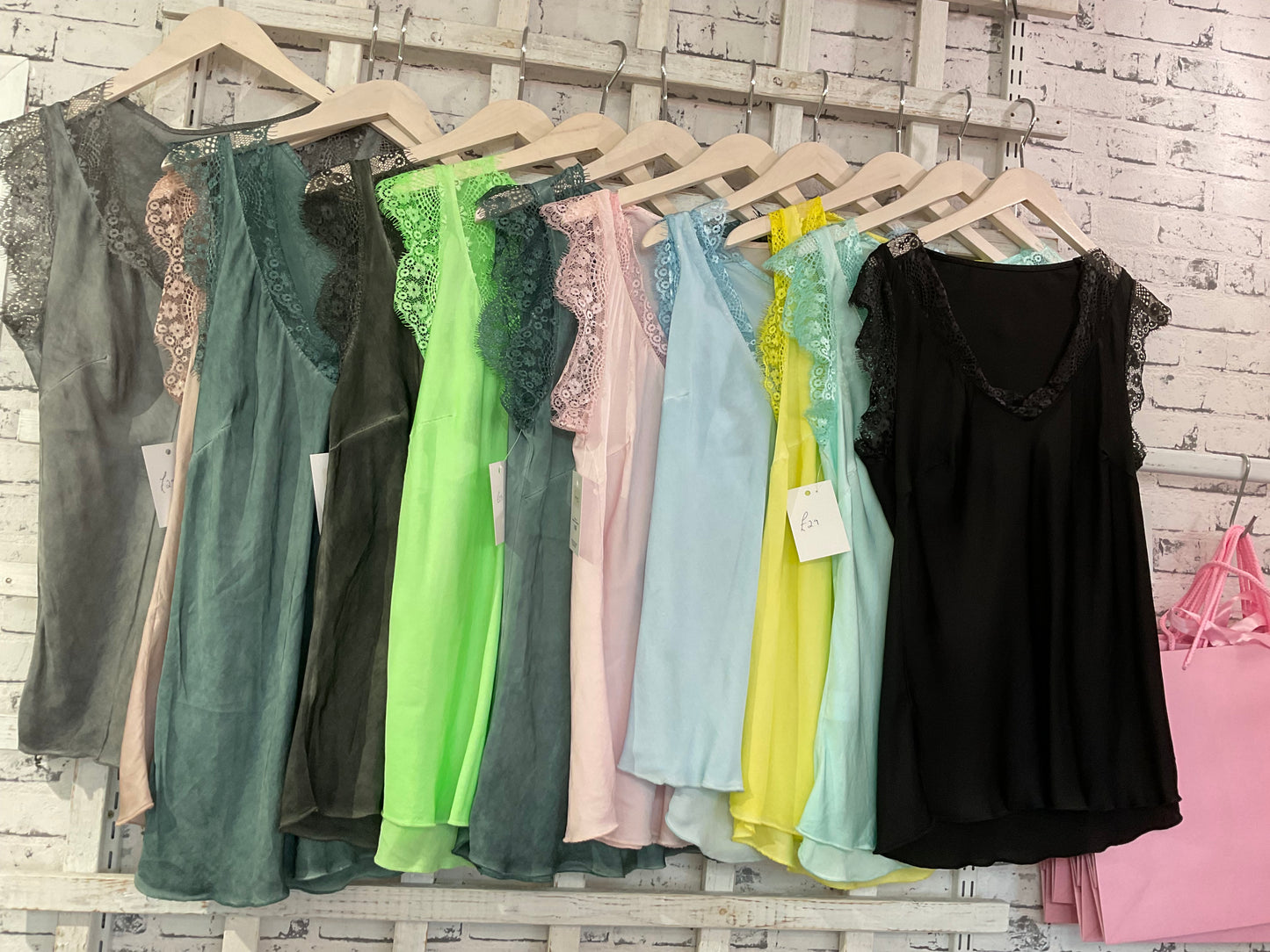 Penny Lace trim viscose tops