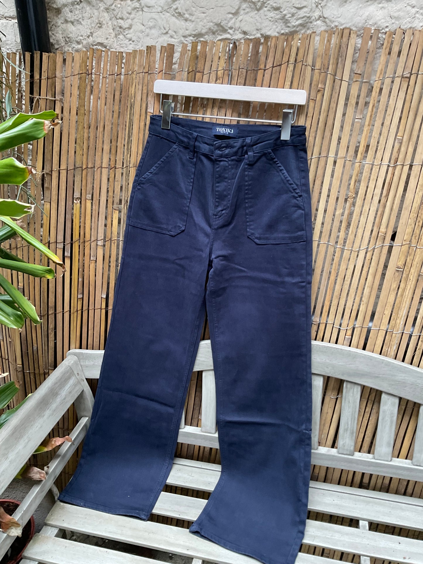 Toxik wide leg jeans - navy and denim