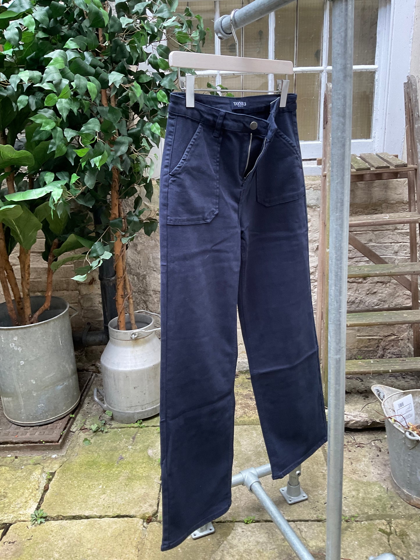 Toxik wide leg jeans - navy and denim