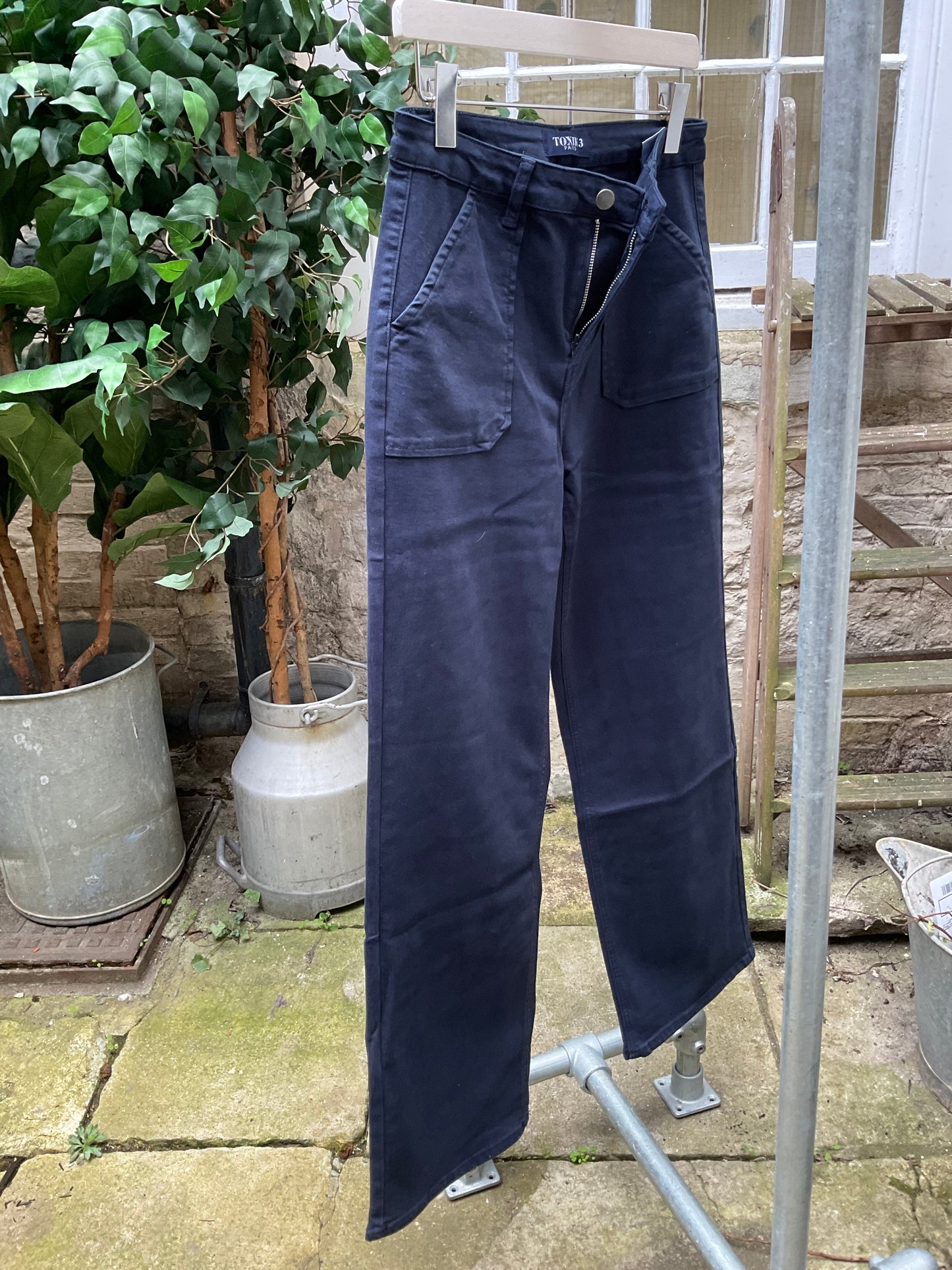 Toxik wide leg jeans - navy and denim