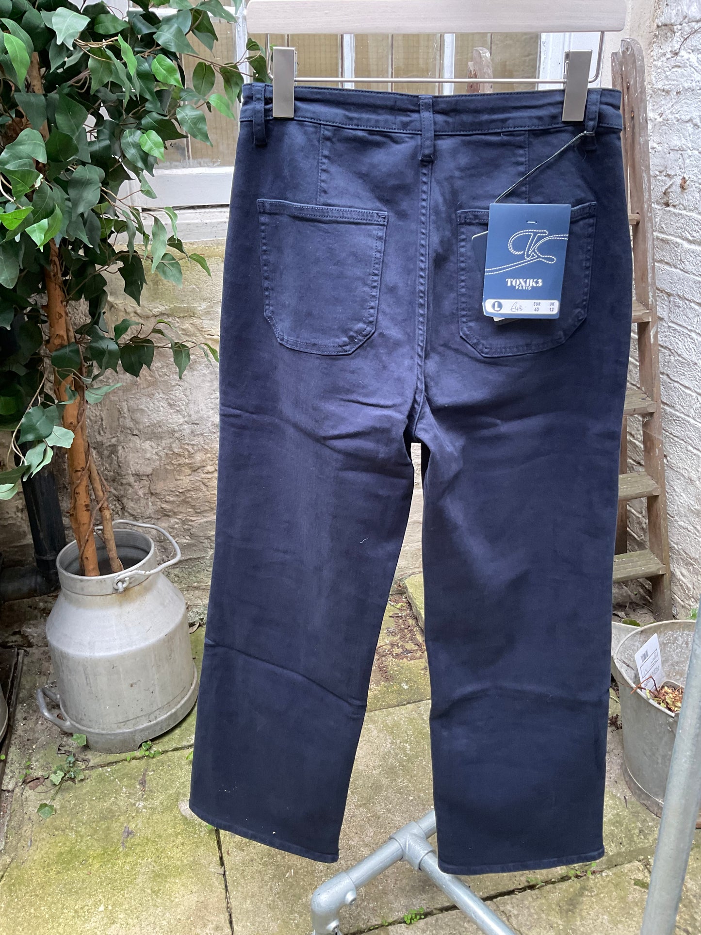 Toxik wide leg jeans - navy and denim