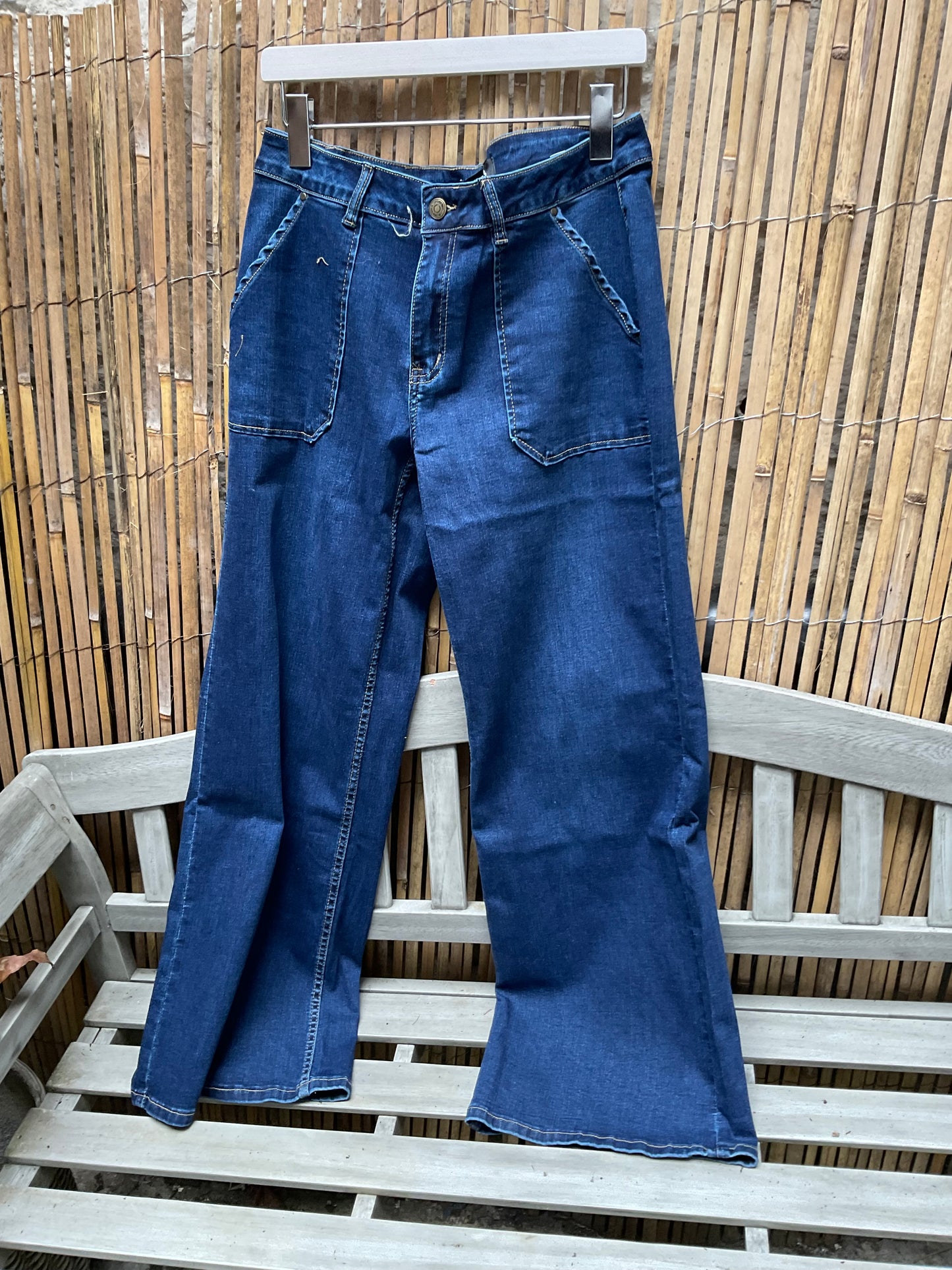 Toxik wide leg jeans - navy and denim