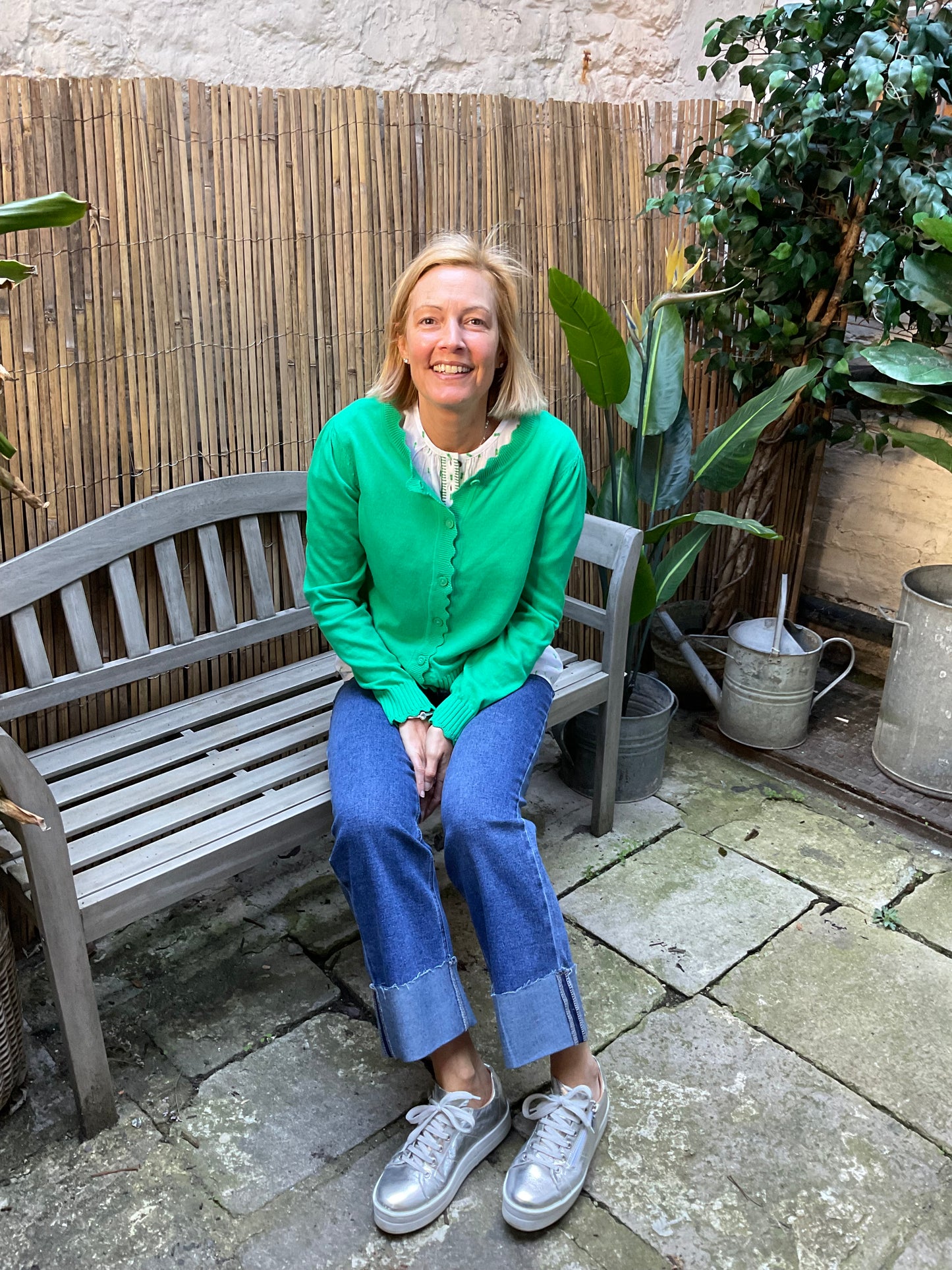Kelly green cardigan