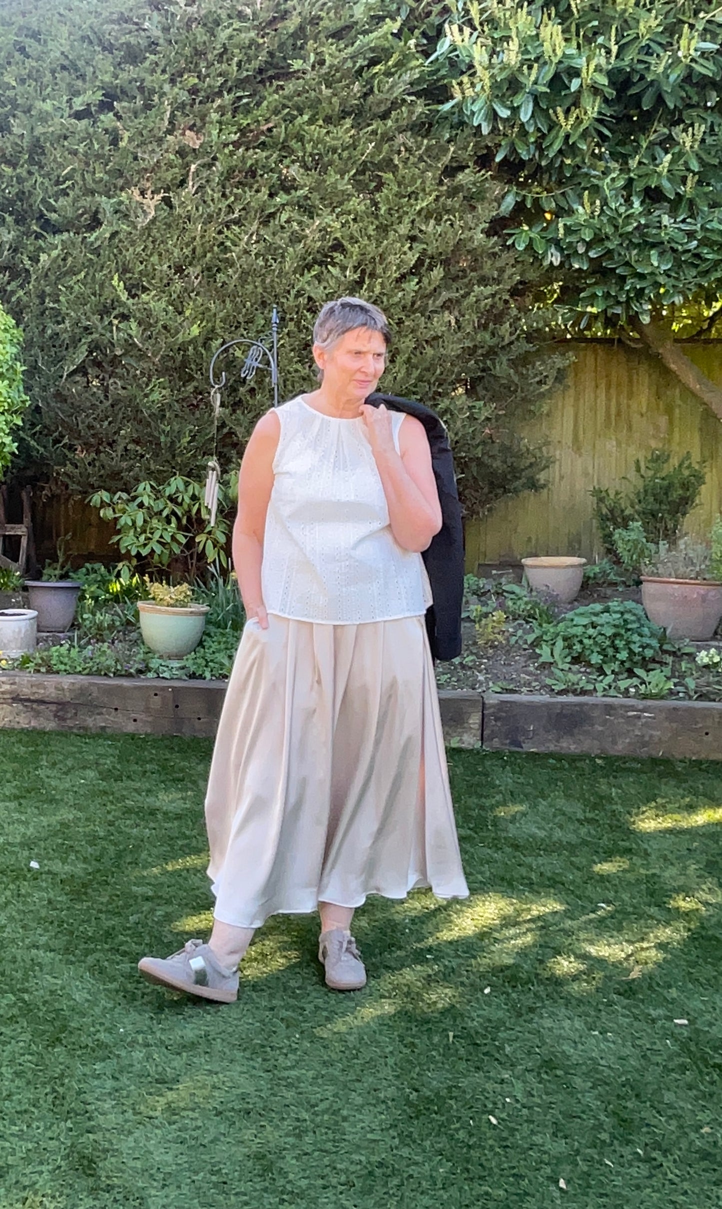 Chalk U.K. Audrey cream satin skirt