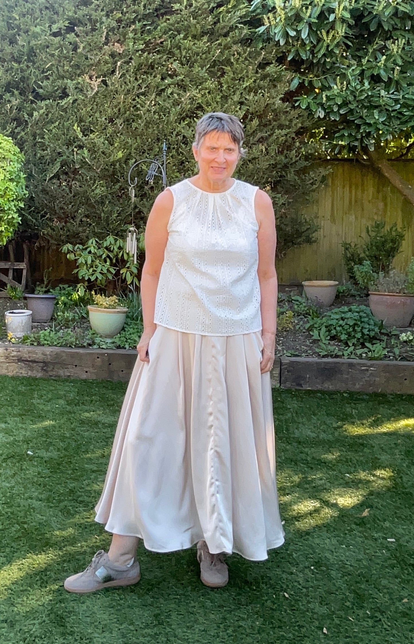 Chalk U.K. Audrey cream satin skirt