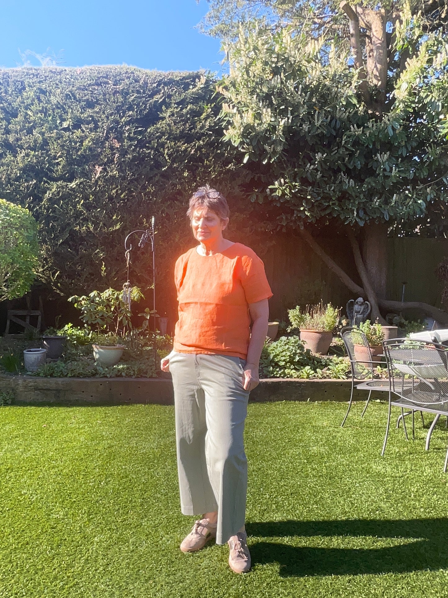 Louise plain linen top