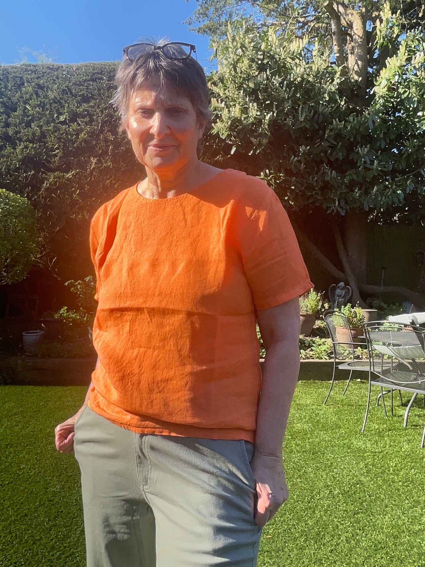 Louise plain linen top