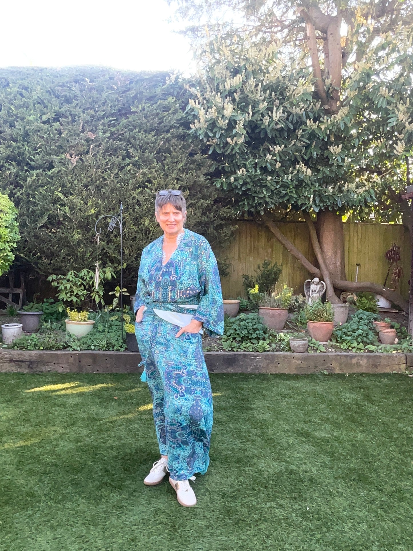 Tori turquoise wrap top