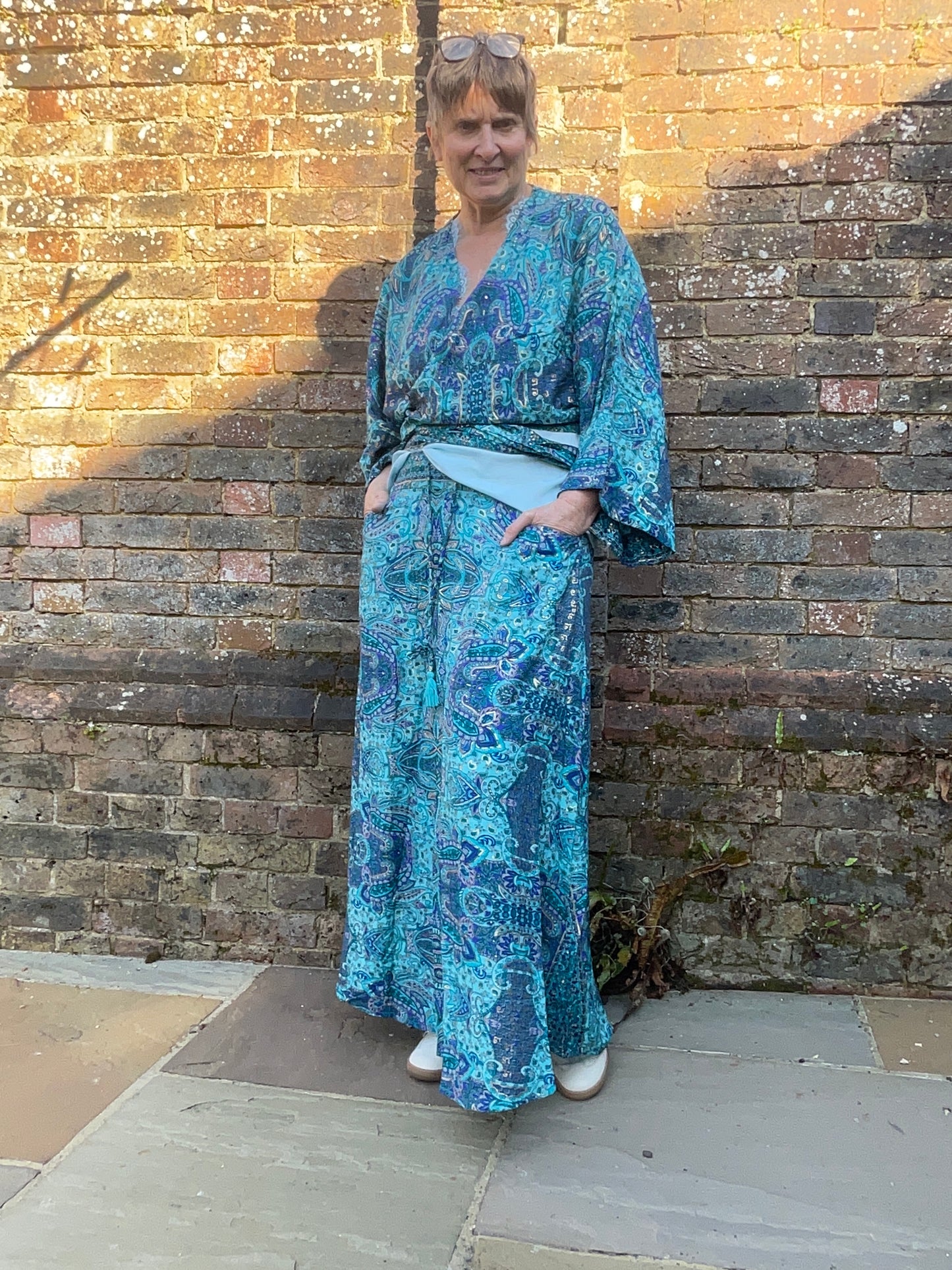 Tori turquoise wrap top