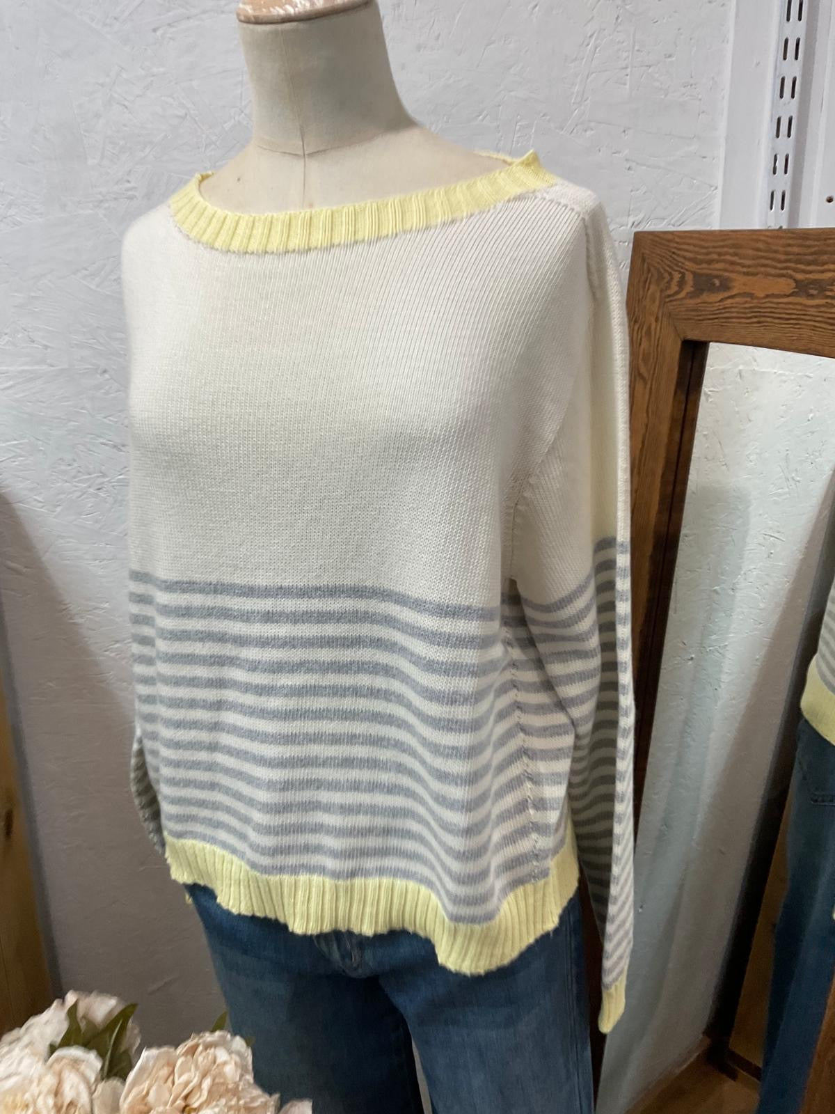 Lola Striped Cotton Contrast Jumper (4 Colours)