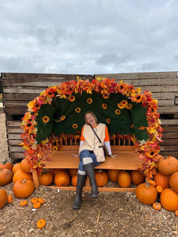 Abbie Gillet on Location photoshoot in Rogate pumpkin patch