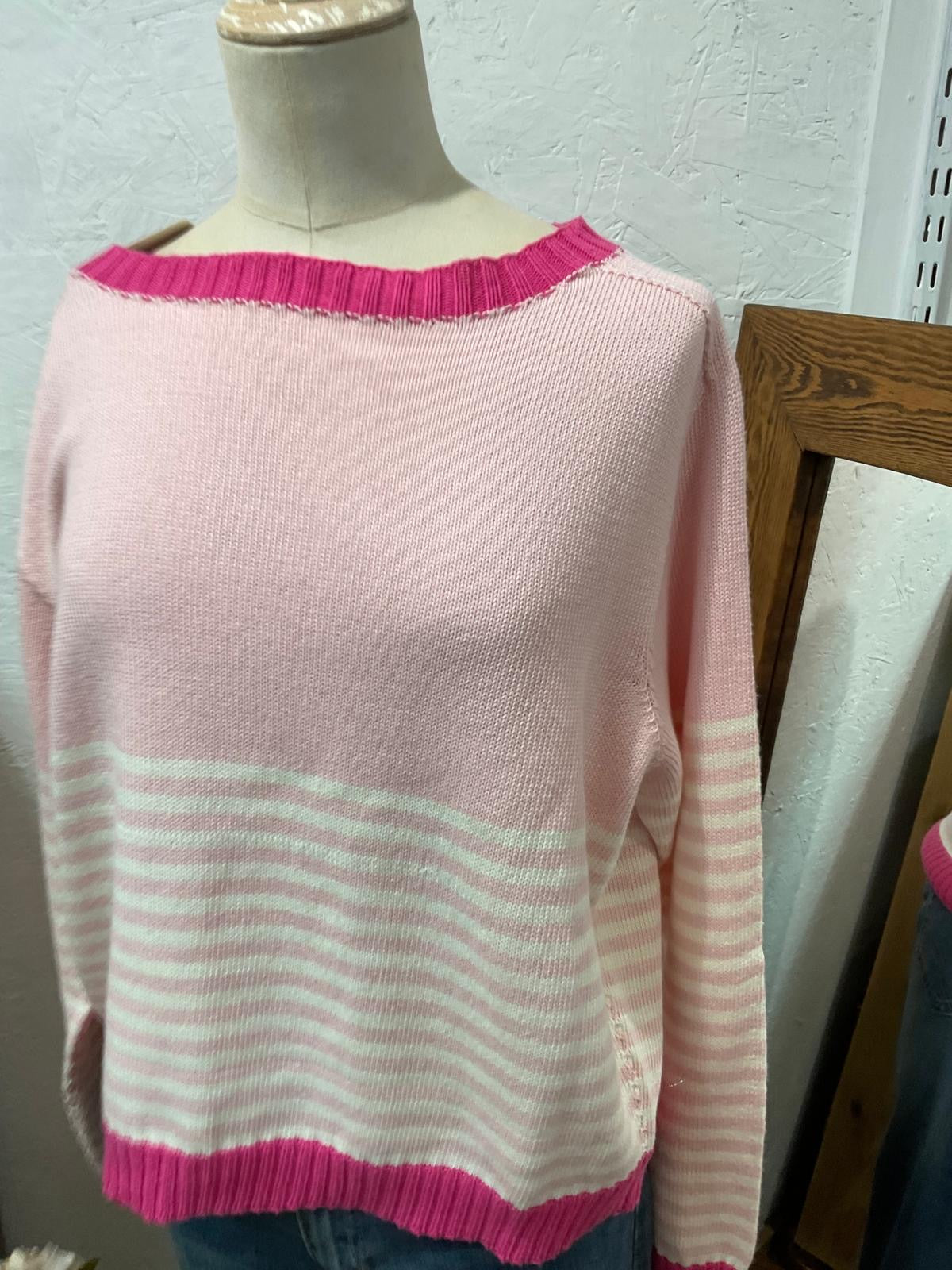 Lola Striped Cotton Contrast Jumper (4 Colours)