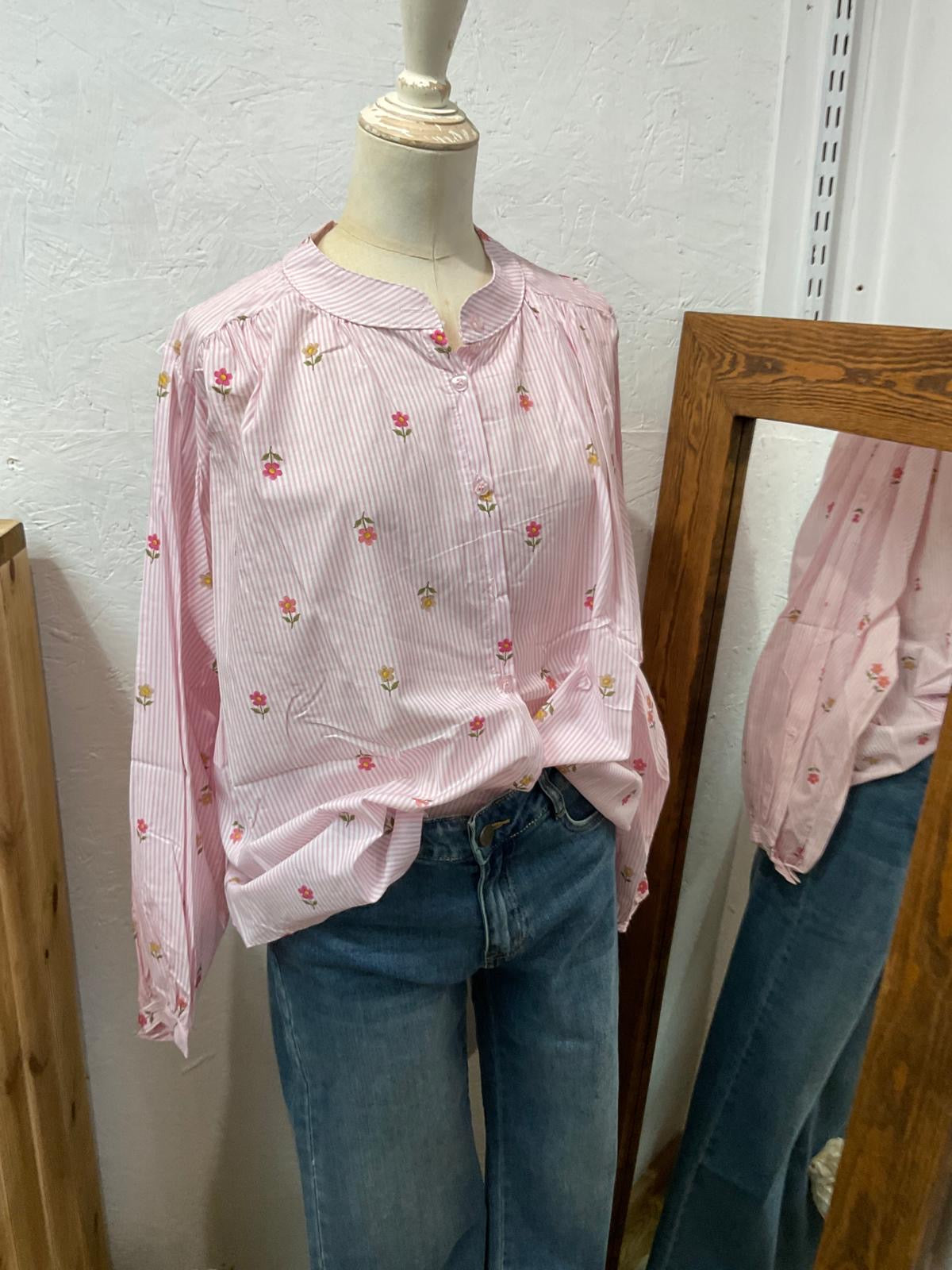 Betty Striped Floral Blouse (5 Colours)