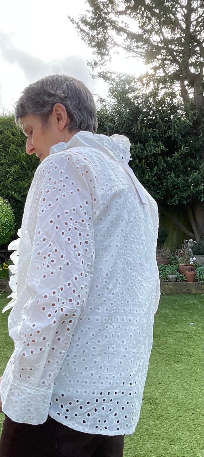 Lucie  Broderie Anglaise White Blouse