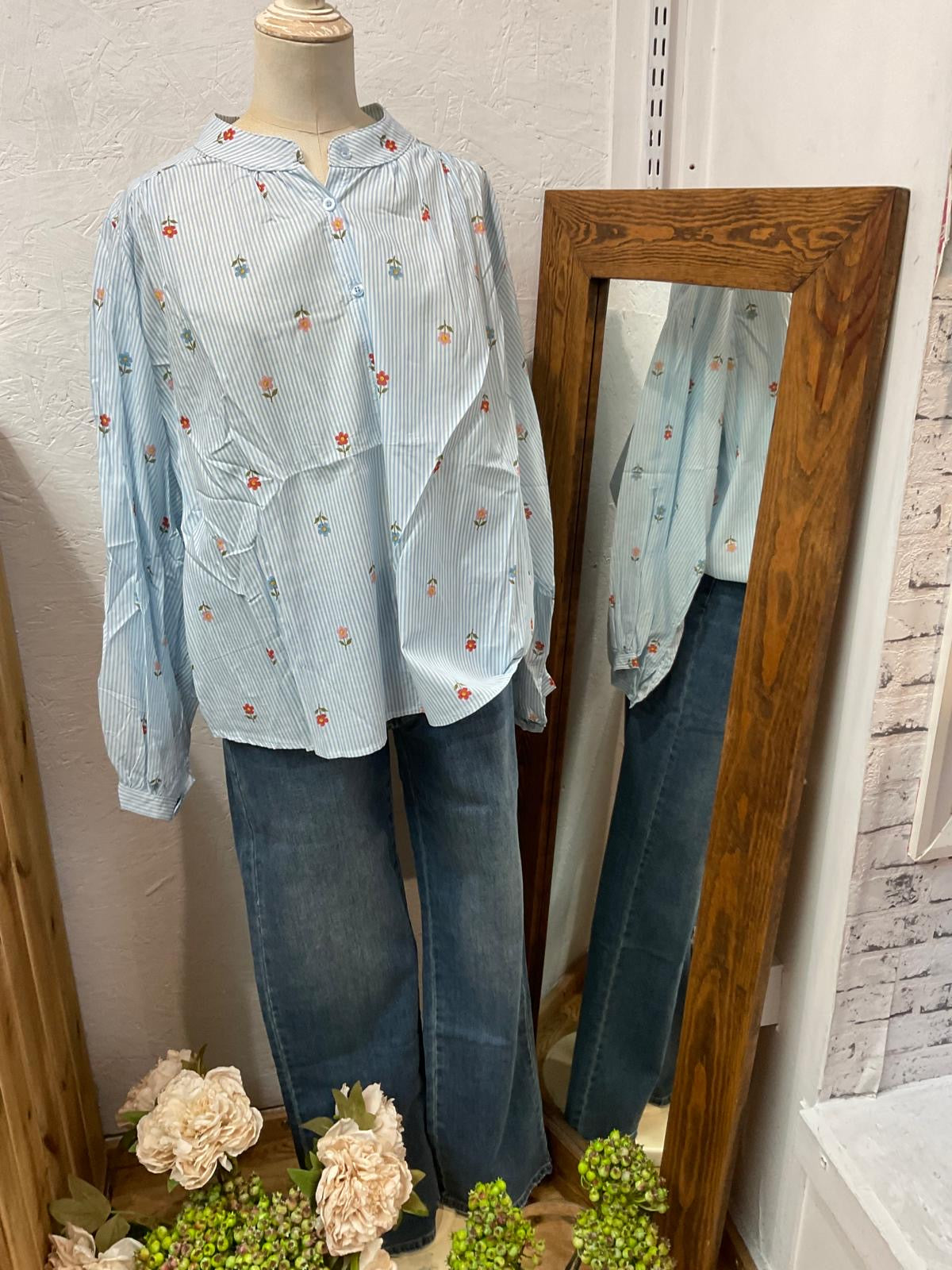 Betty Striped Floral Blouse (5 Colours)