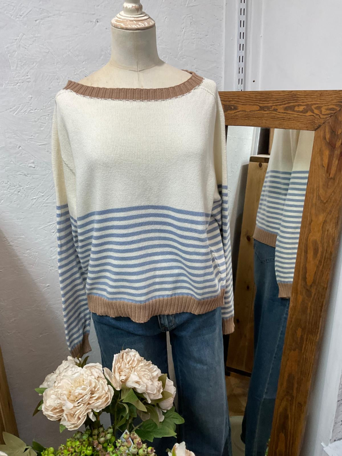 Lola Striped Cotton Contrast Jumper (4 Colours)